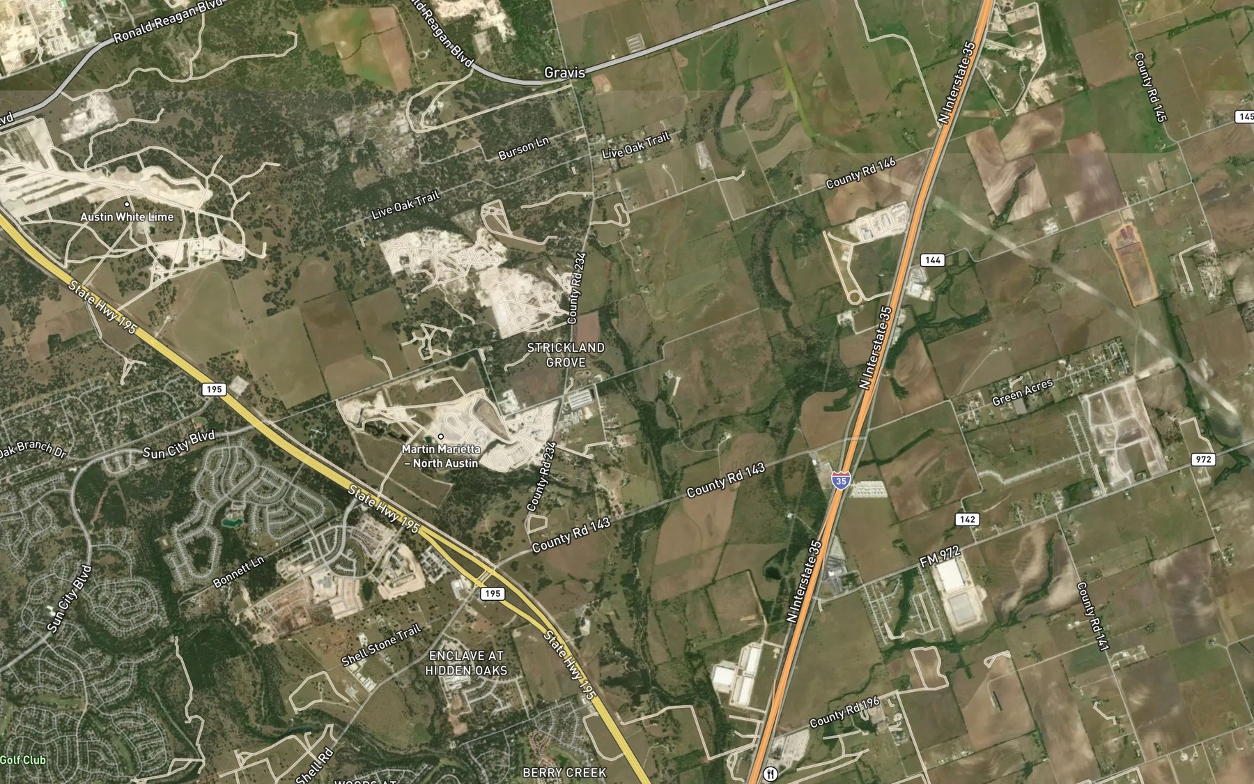 Satellite map of the Smalley Branch