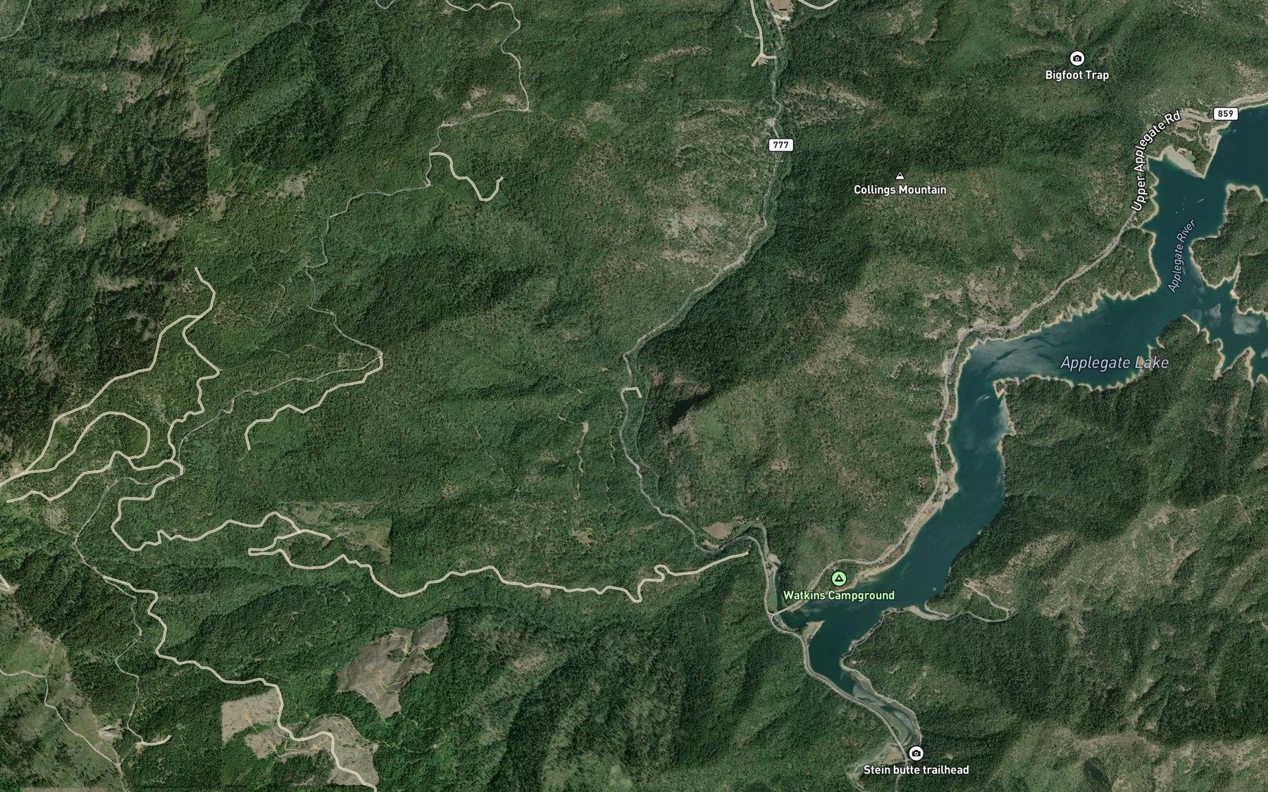 Satellite map of the Indian Creek