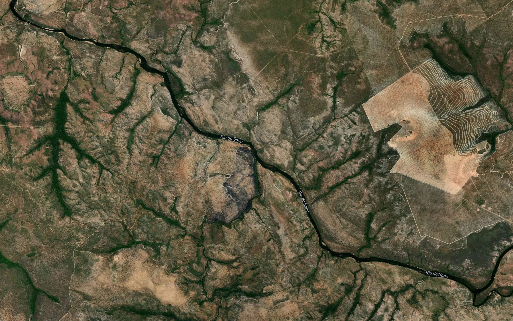 Satellite map of the Corrego Tamburu