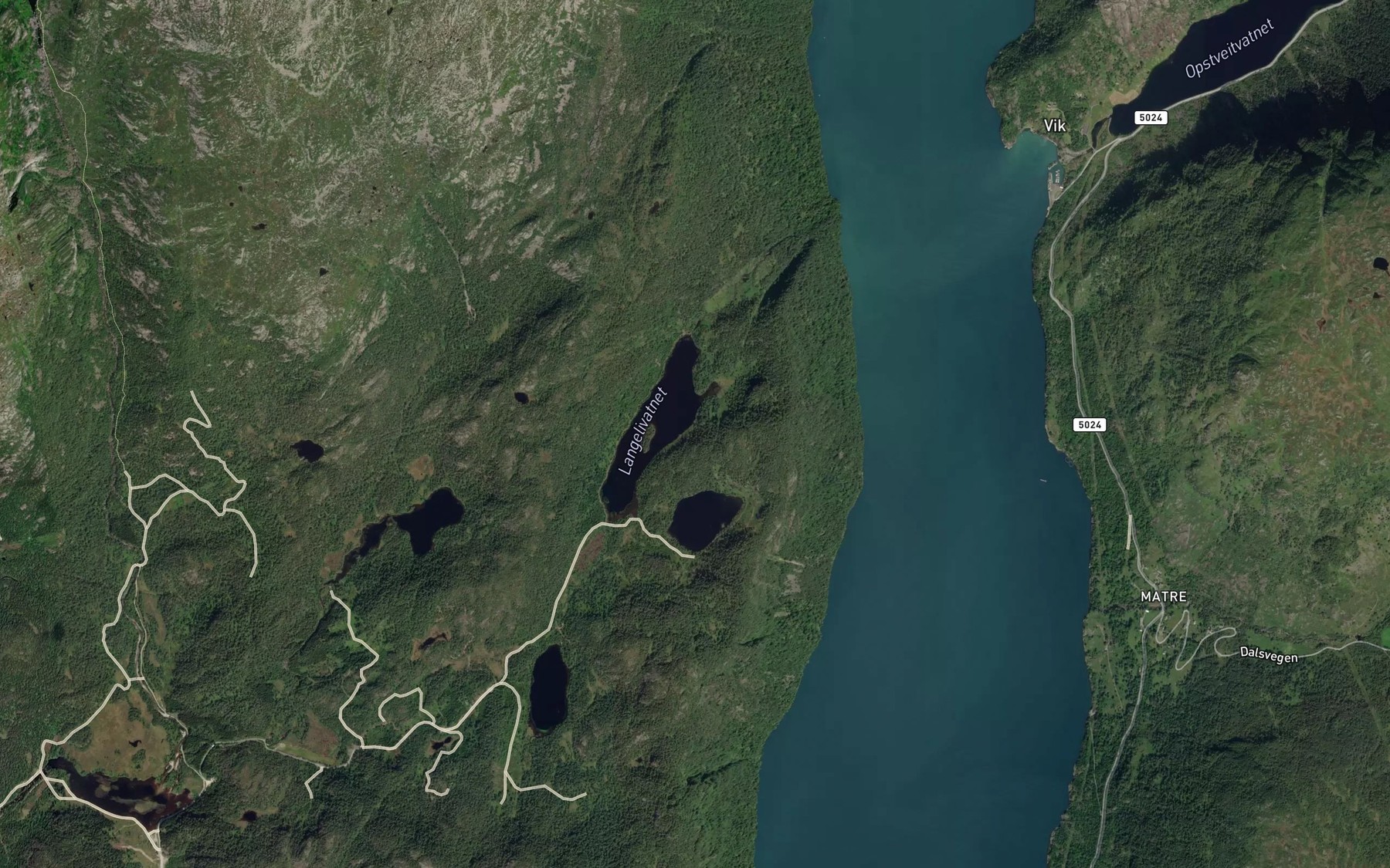 Satellite map of the Langelivatnet