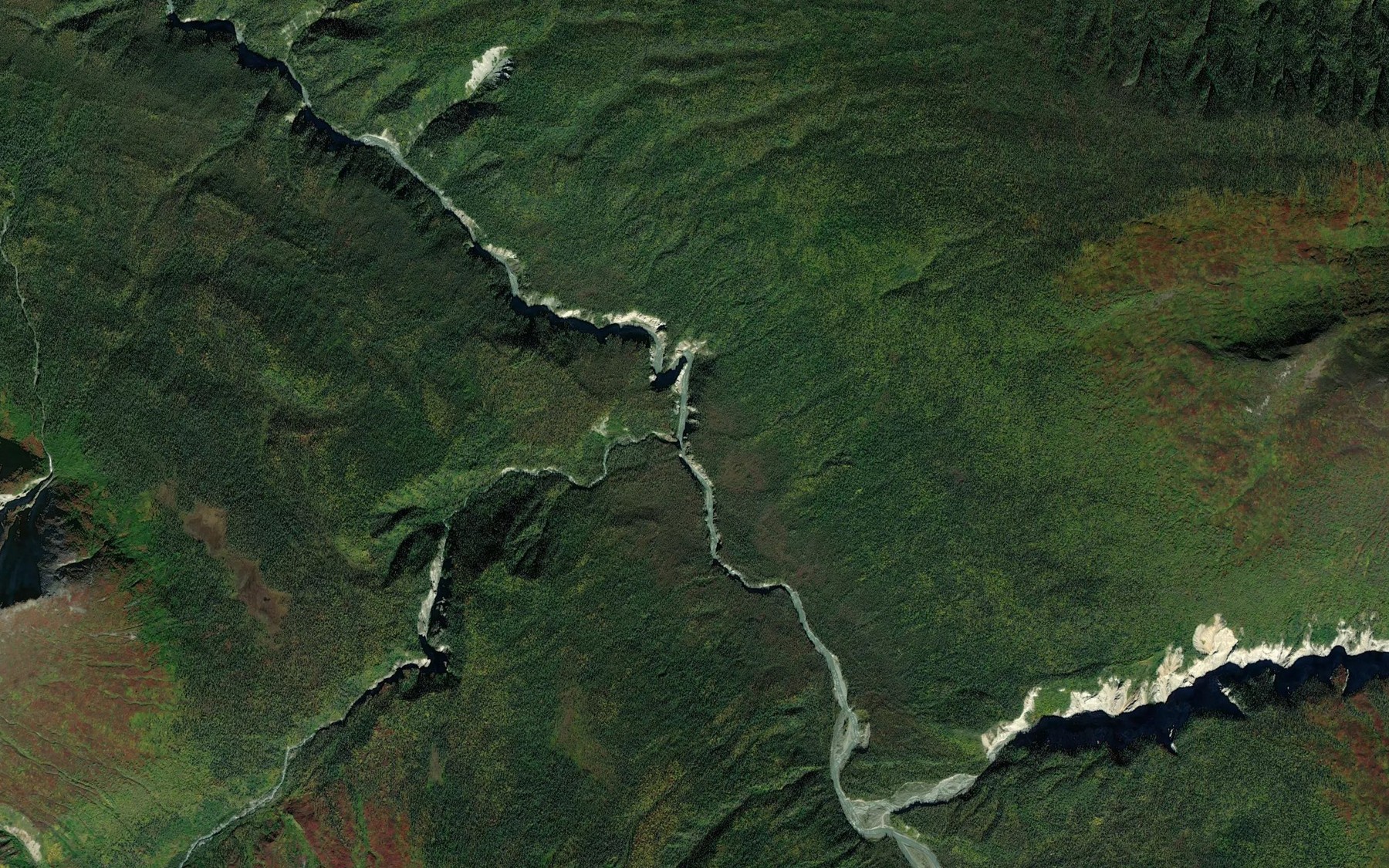 Satellite map of the Bearhole Creek