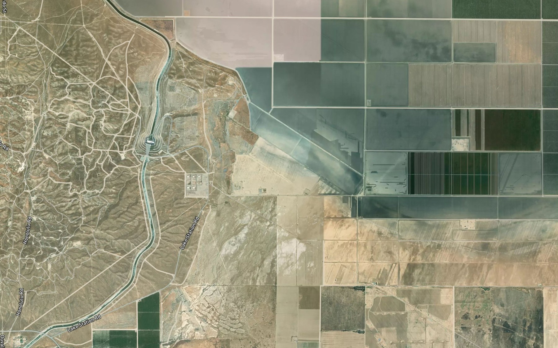 Satellite map of the Sandy Creek