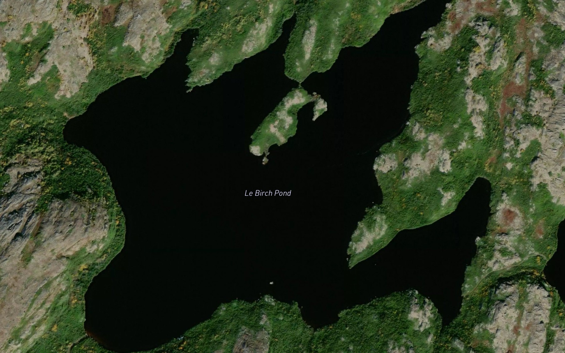 Satellite map of the Le Birch Pond