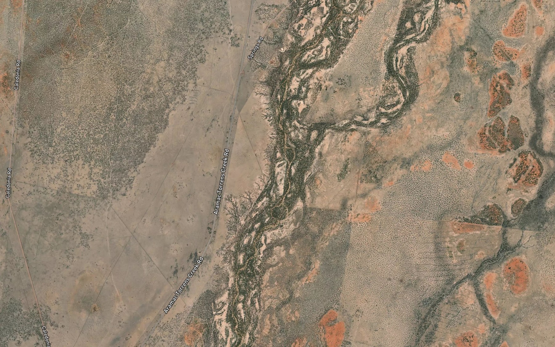 Satellite map of the Paradise Creek
