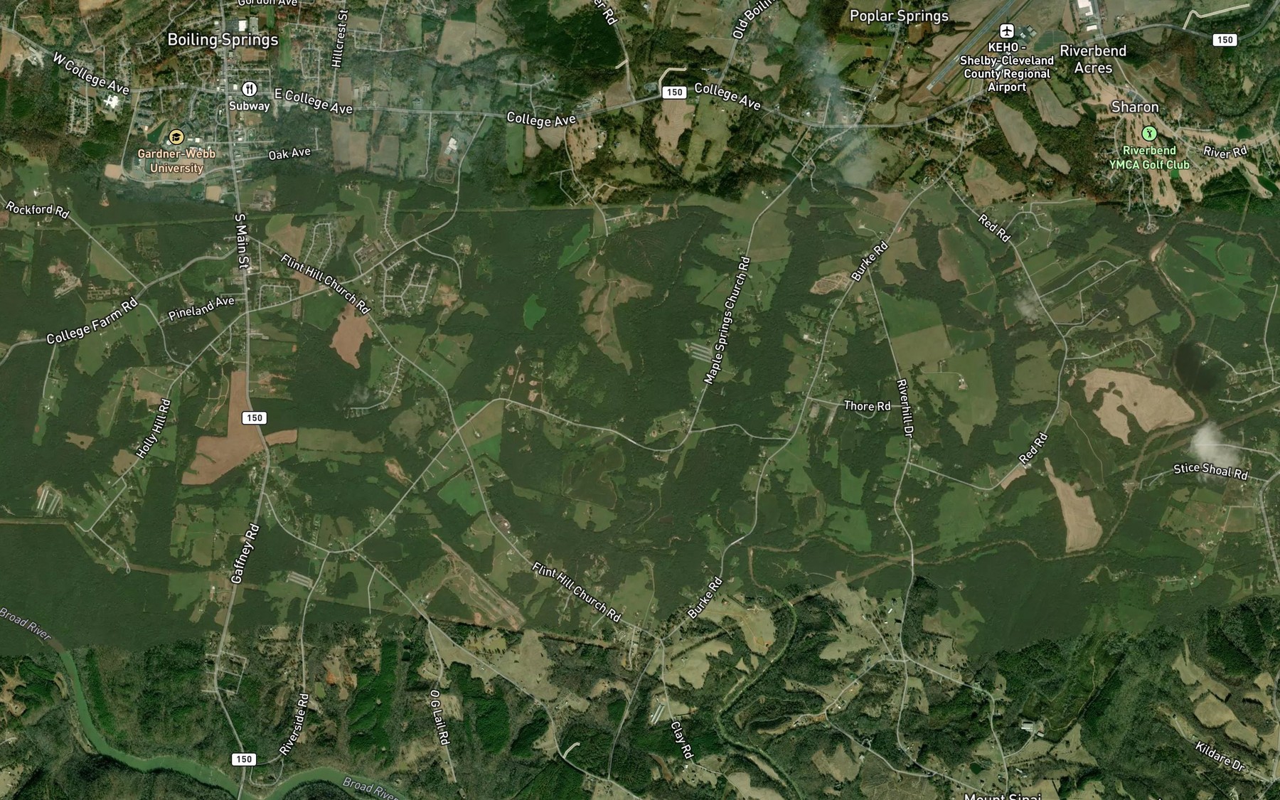 Satellite map of the Poplar Branch