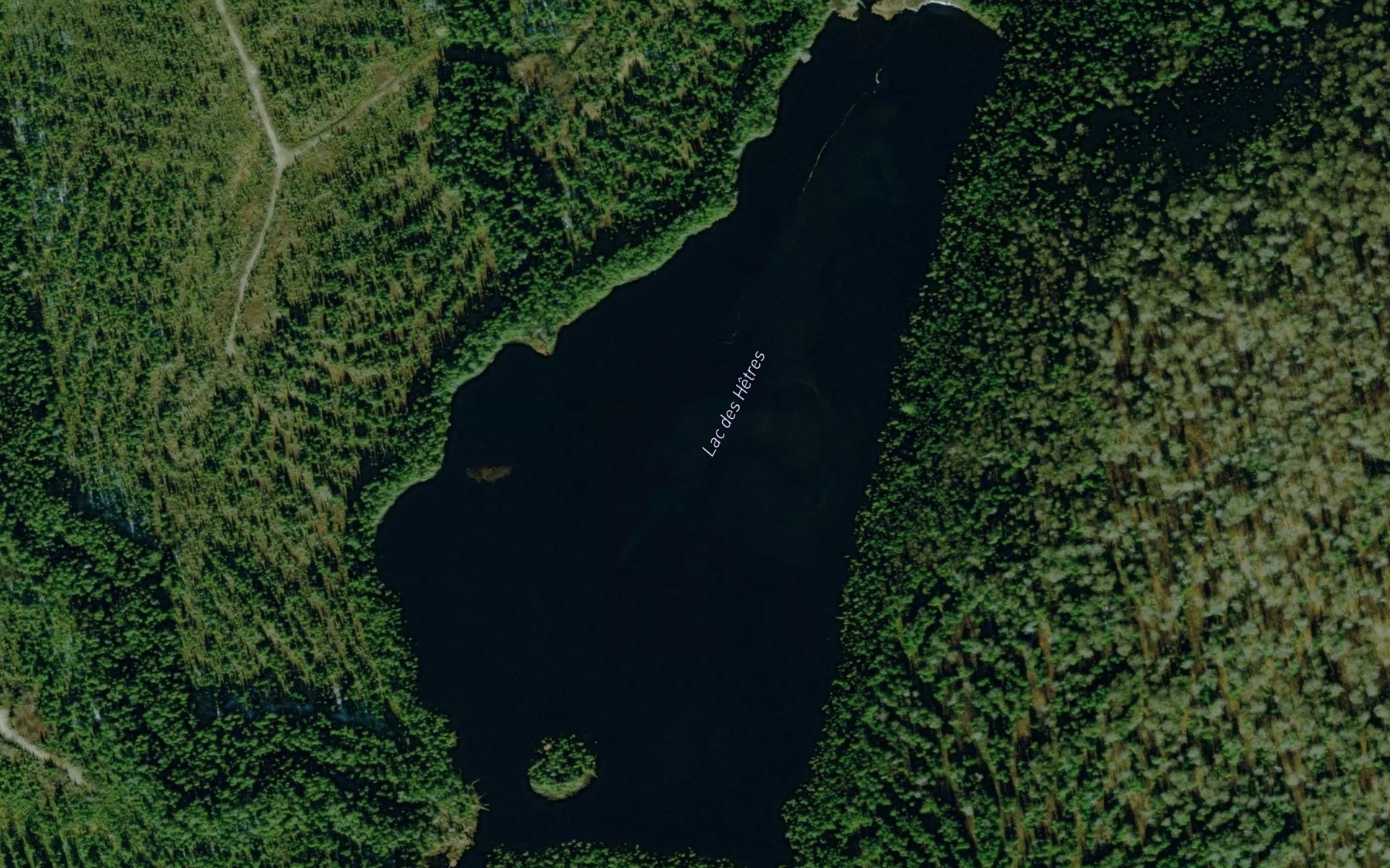 Satellite map of the Lac des Hetres