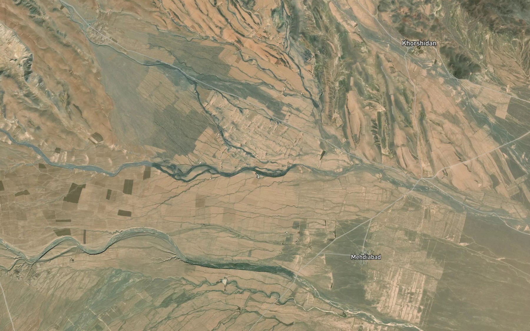 Satellite map of the Rud-e Hozaz
