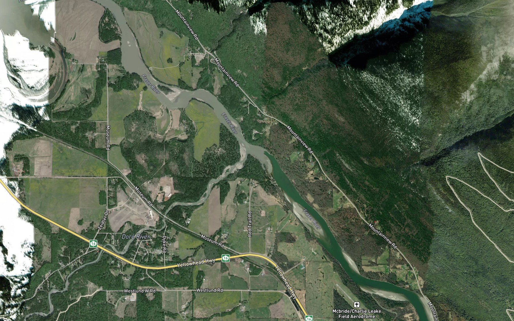 Satellite map of the Edand Creek