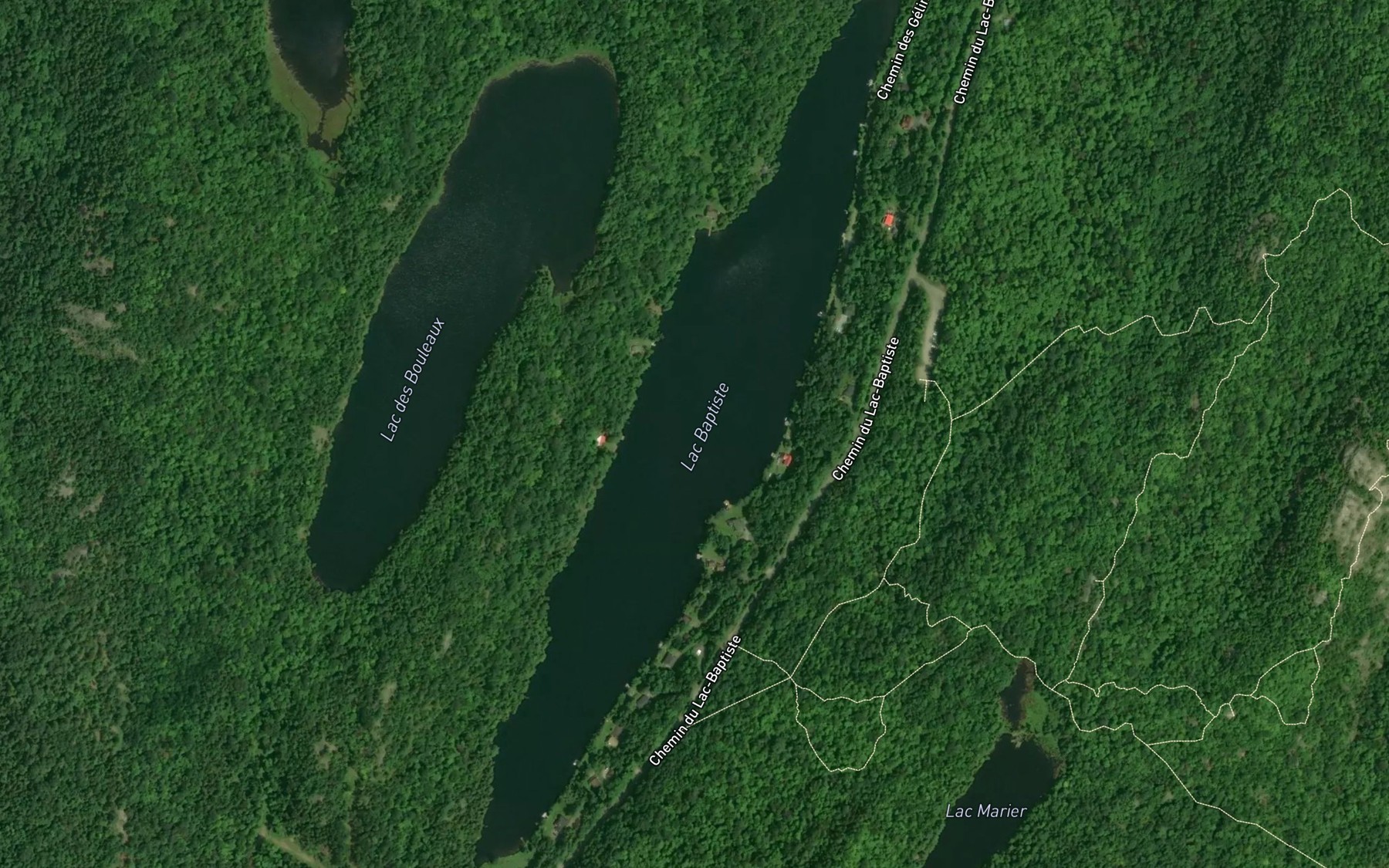 Satellite map of the Lac Baptiste
