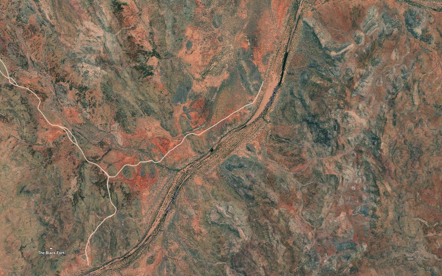 Satellite map of the Two Mile Creek