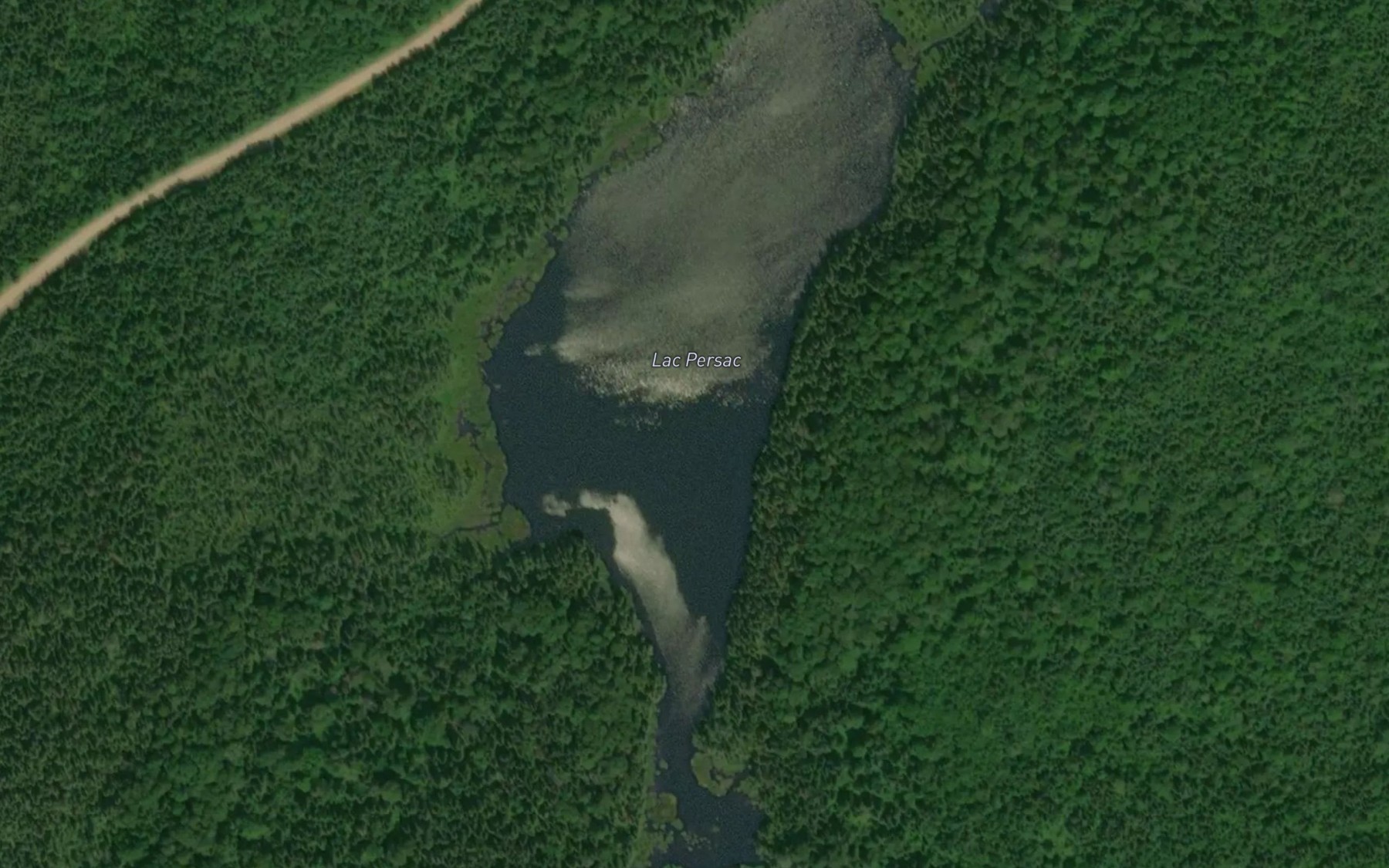 Satellite map of the Lac Persac