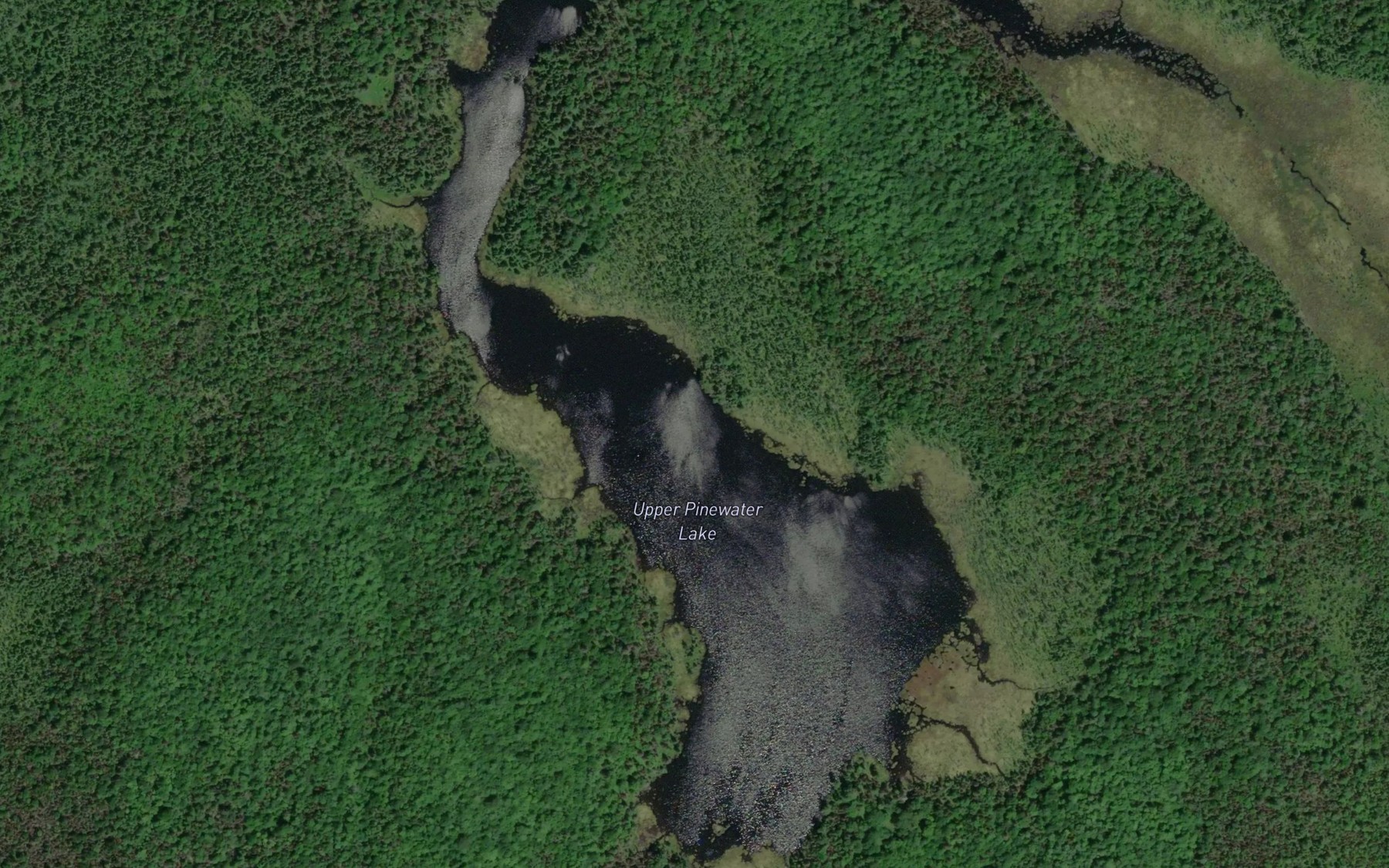 Satellite map of the Upper Pinewater Lake