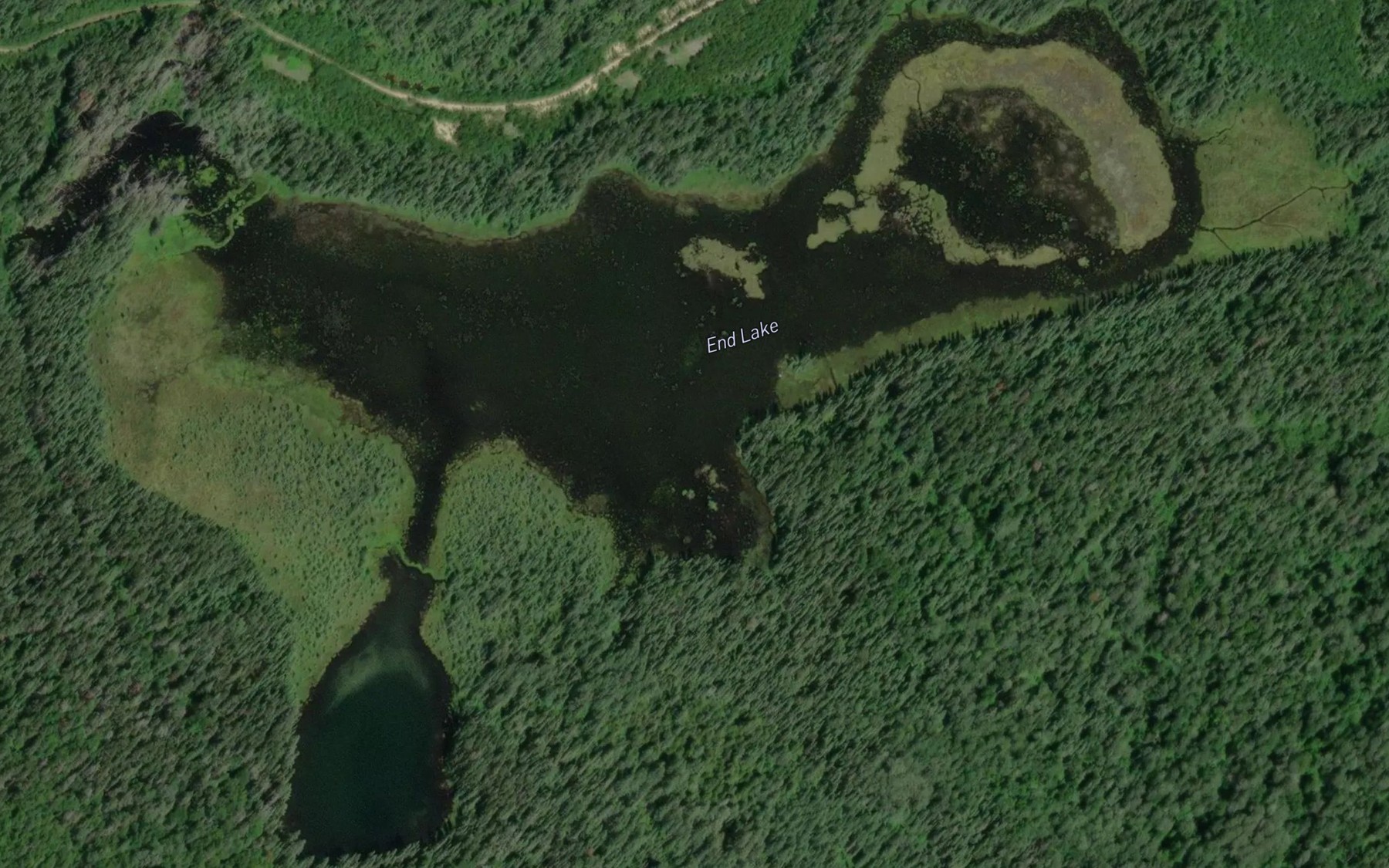 Satellite map of the End Lake