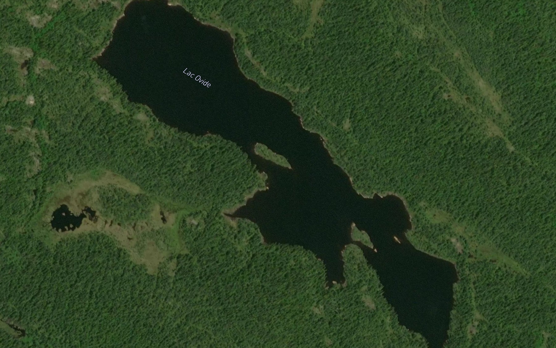 Satellite map of the Lac Ovide