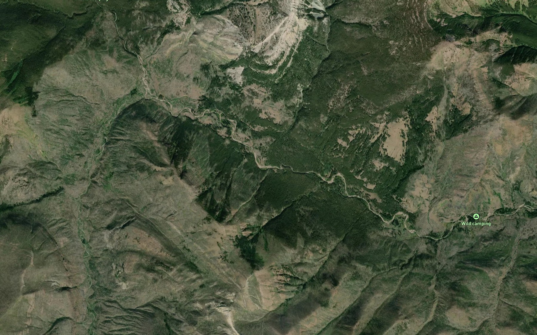 Satellite map of the Reef Creek