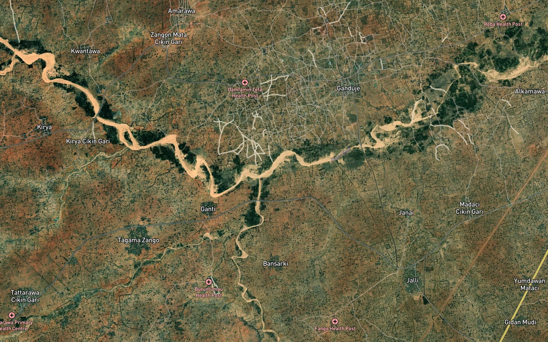 Satellite map of the River Zabo