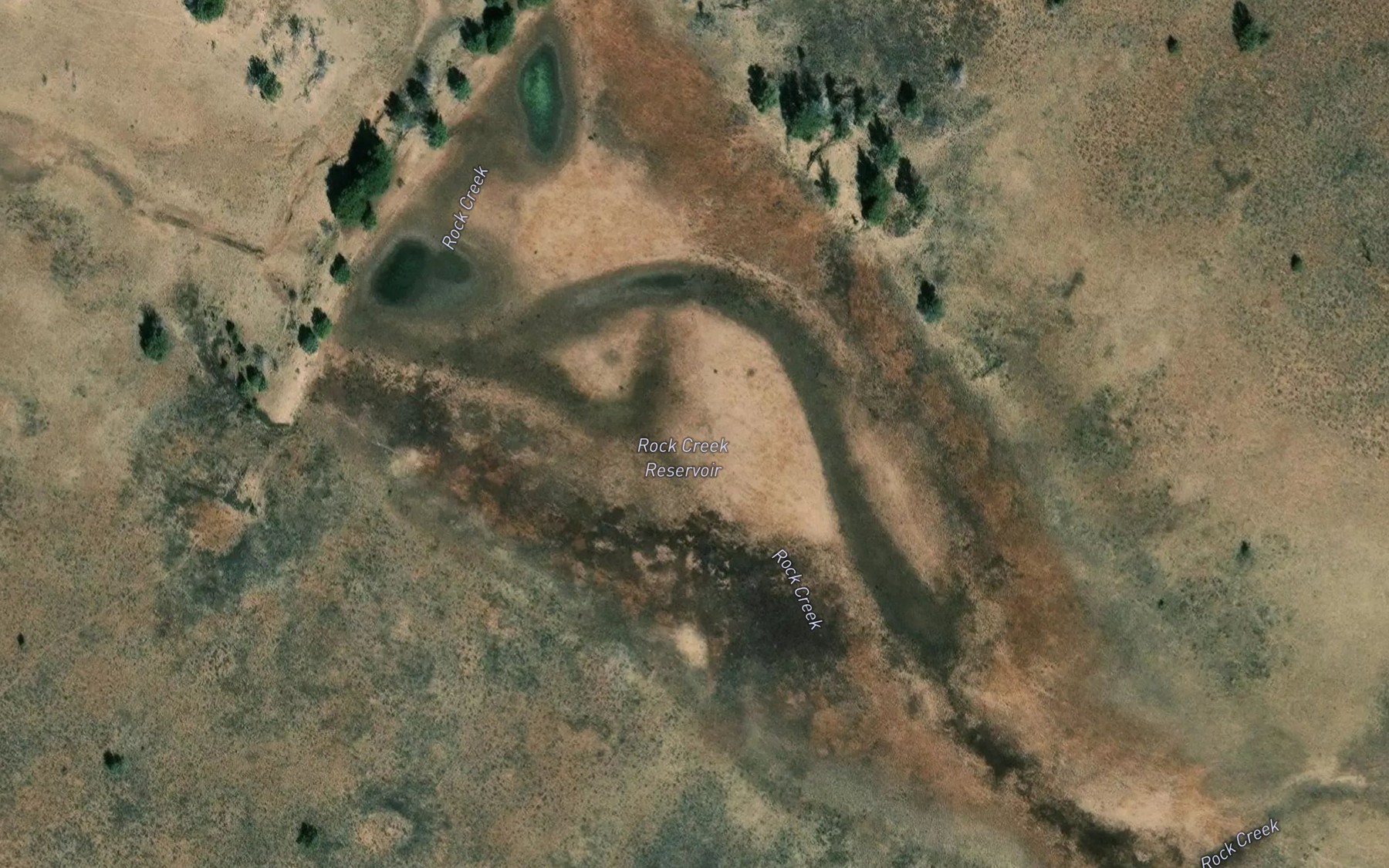 Satellite map of the Rock Creek Reservoir