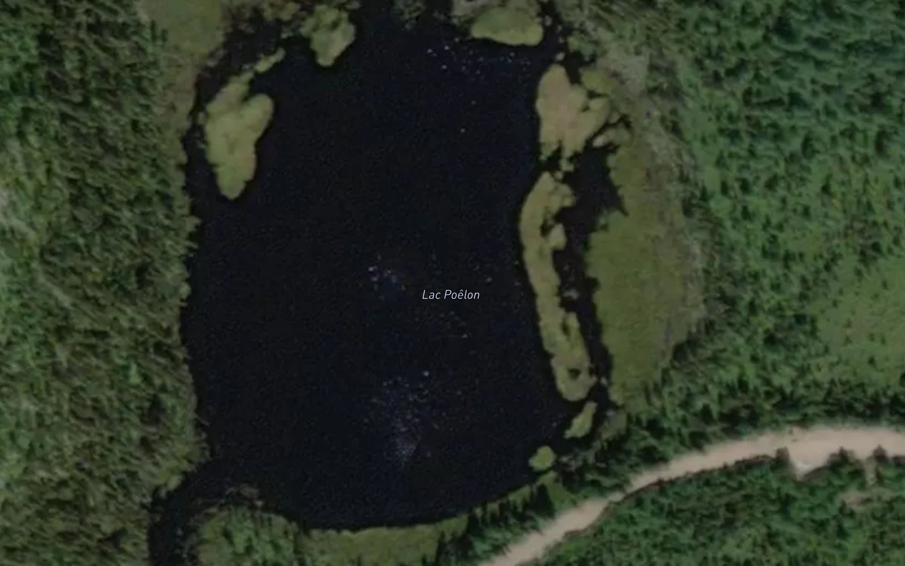 Satellite map of the Lac Poelon
