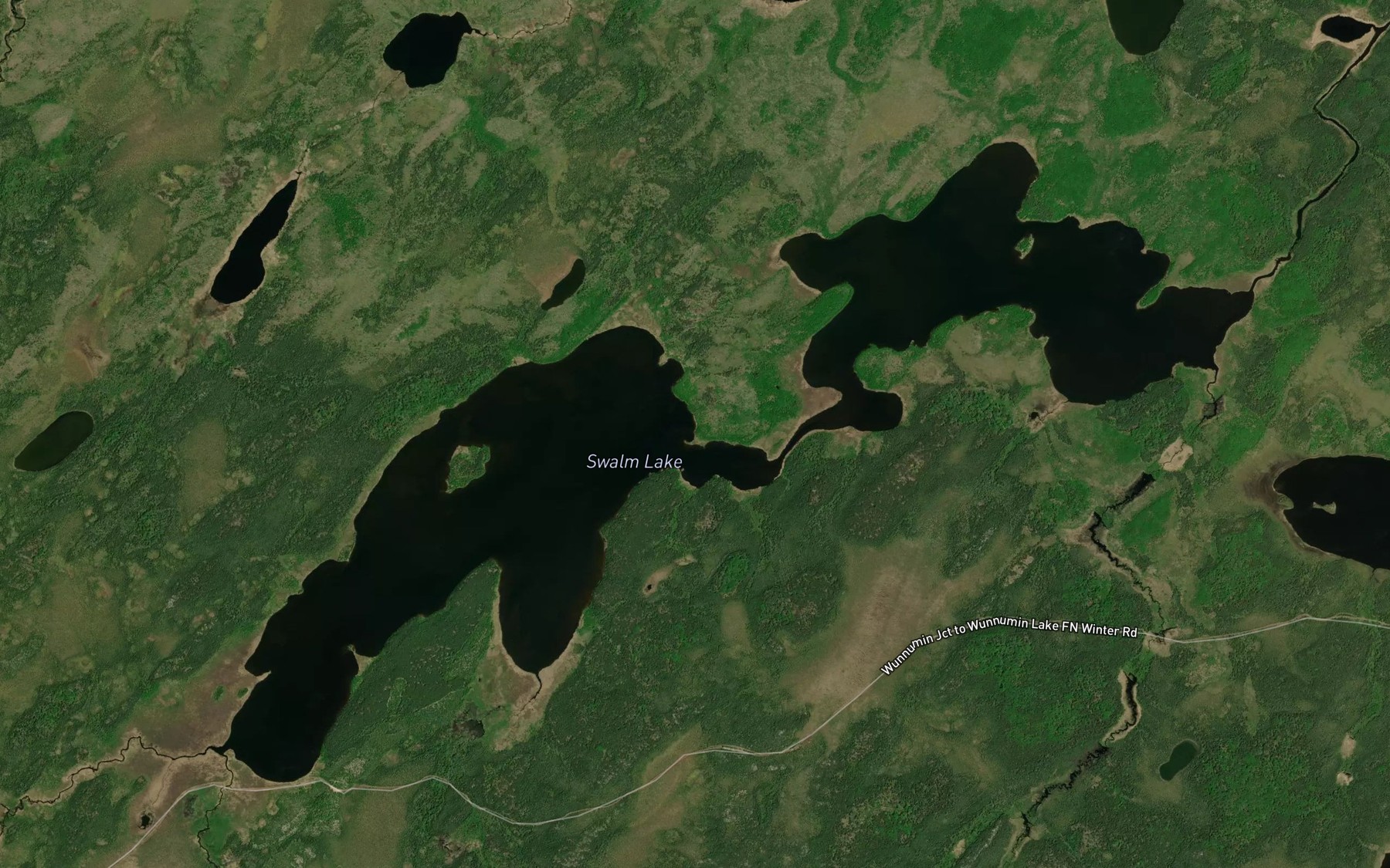 Satellite map of the Swalm Lake