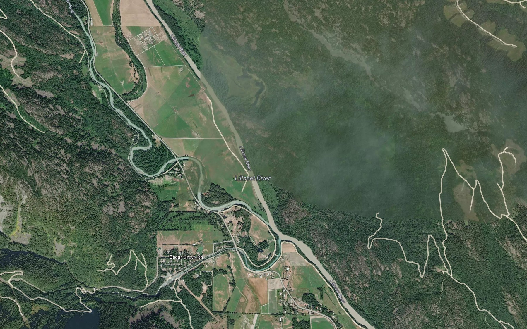 Satellite map of the Ryan River