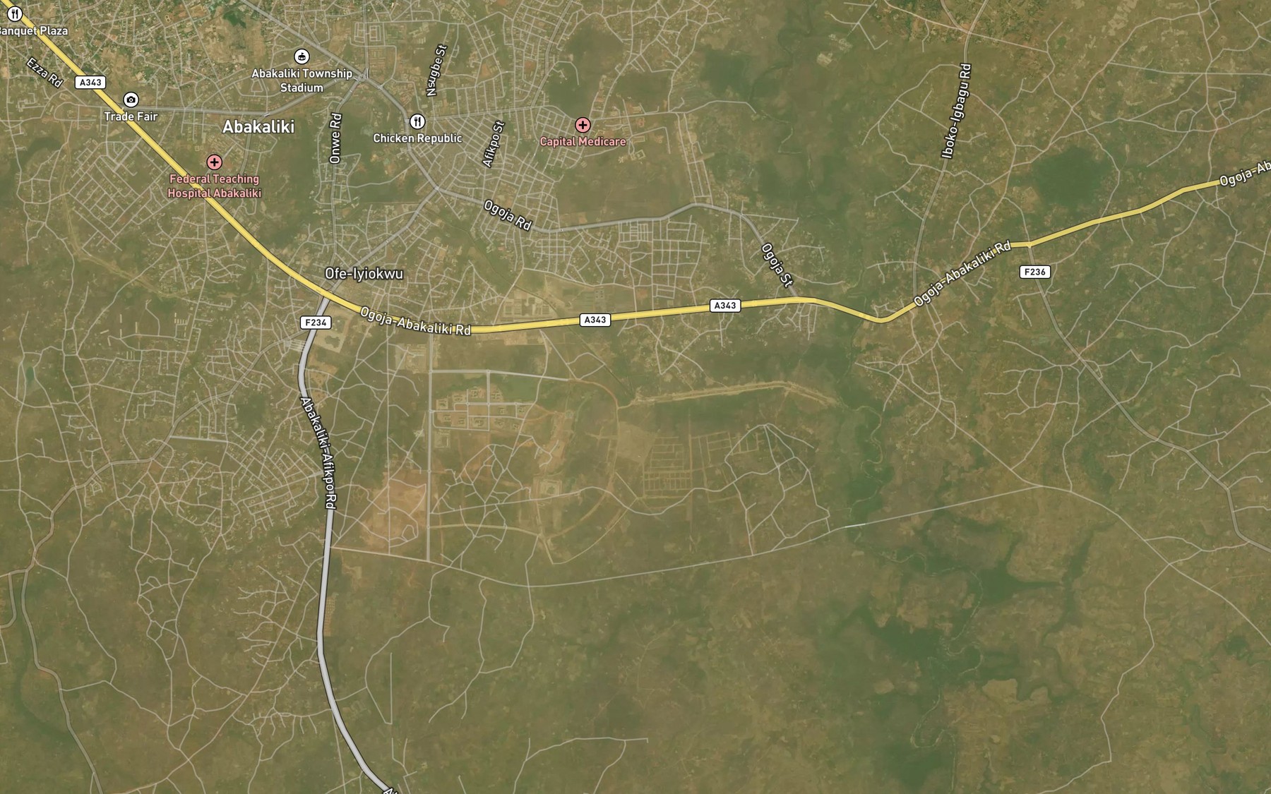 Satellite map of the Iyiokwu