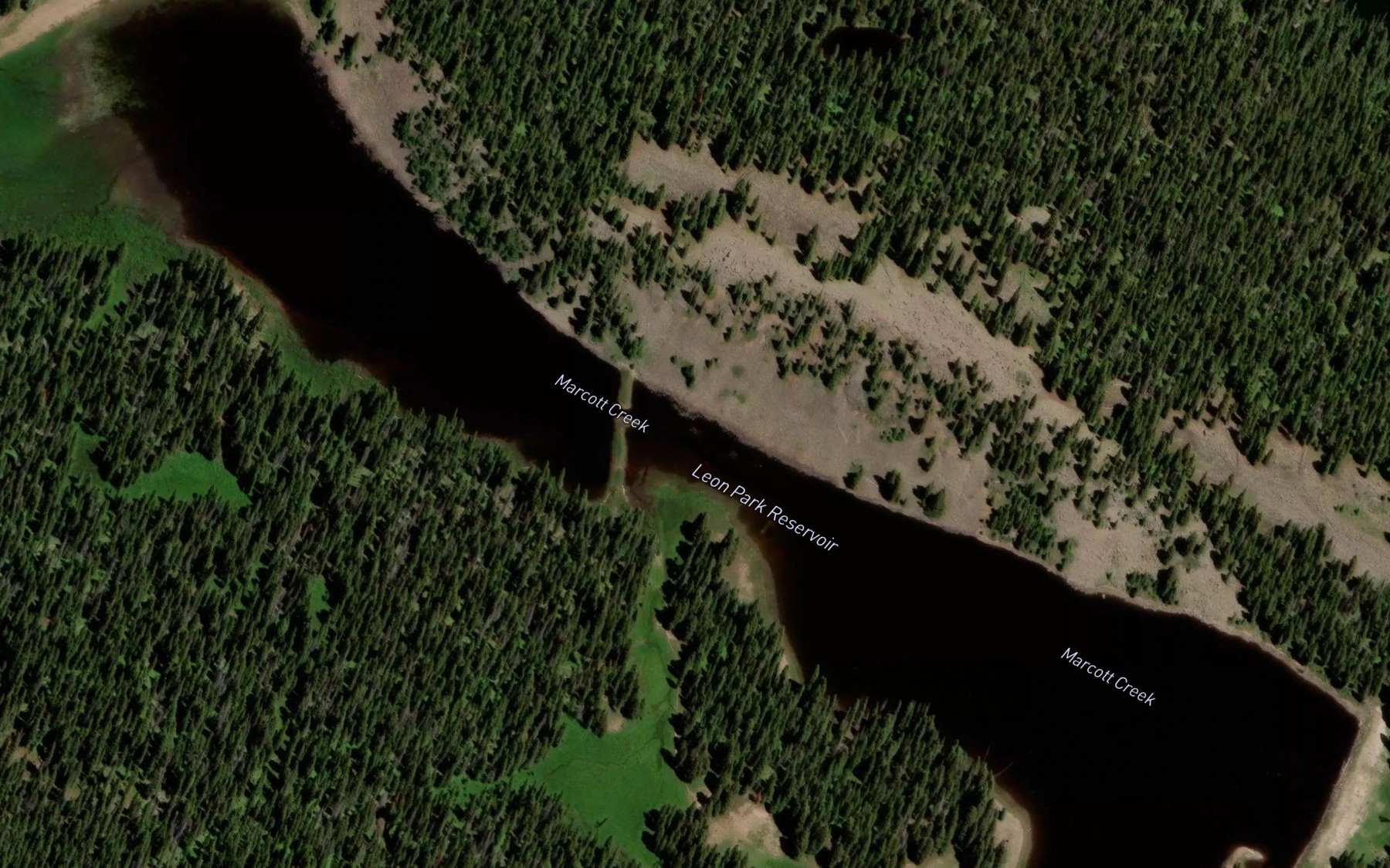 Satellite map of the Leon Park Reservoir