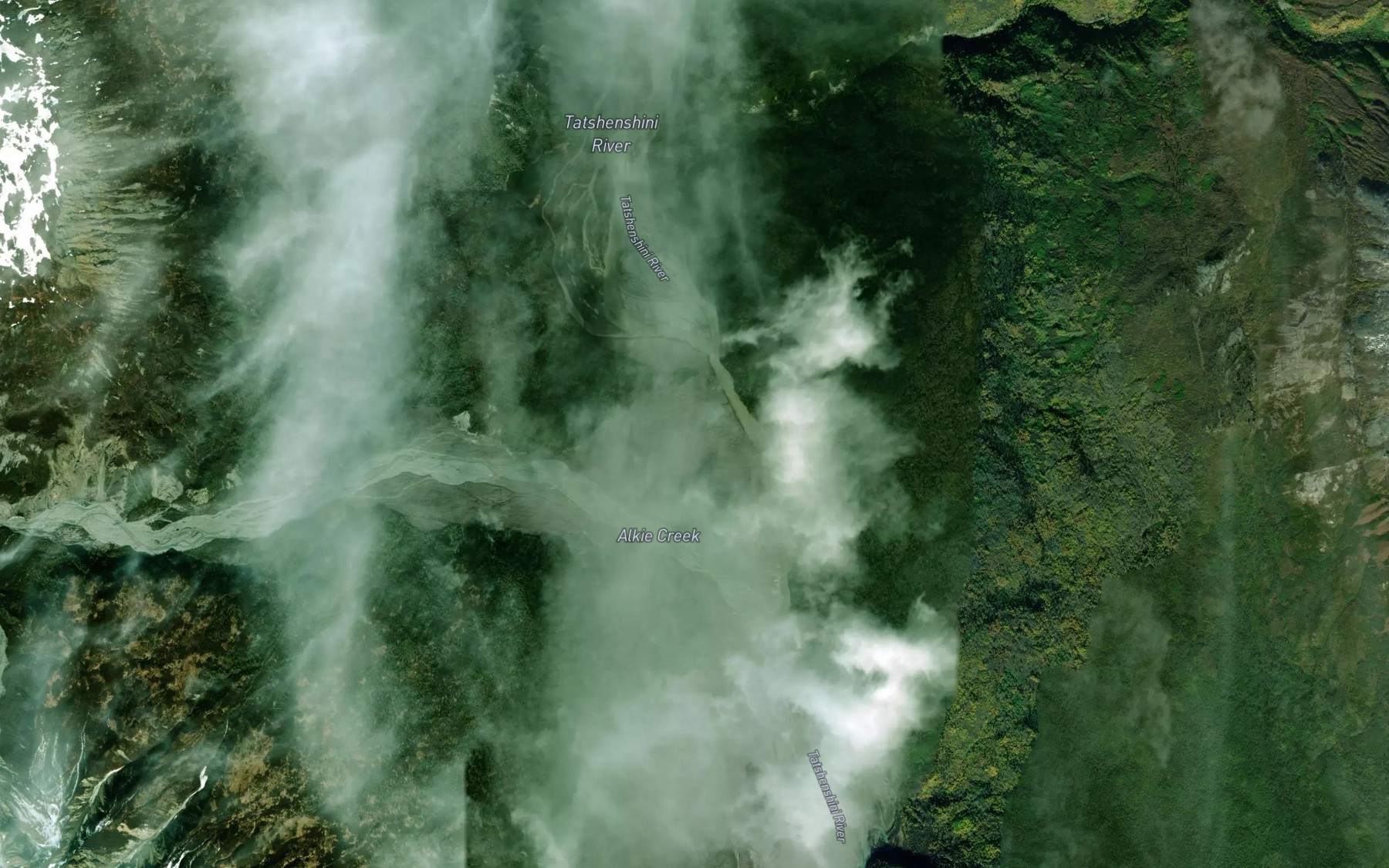 Satellite map of the Alkie Creek