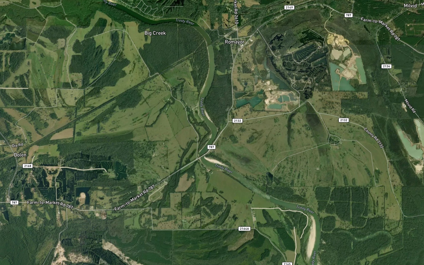 Satellite map of the Nevill Bayou