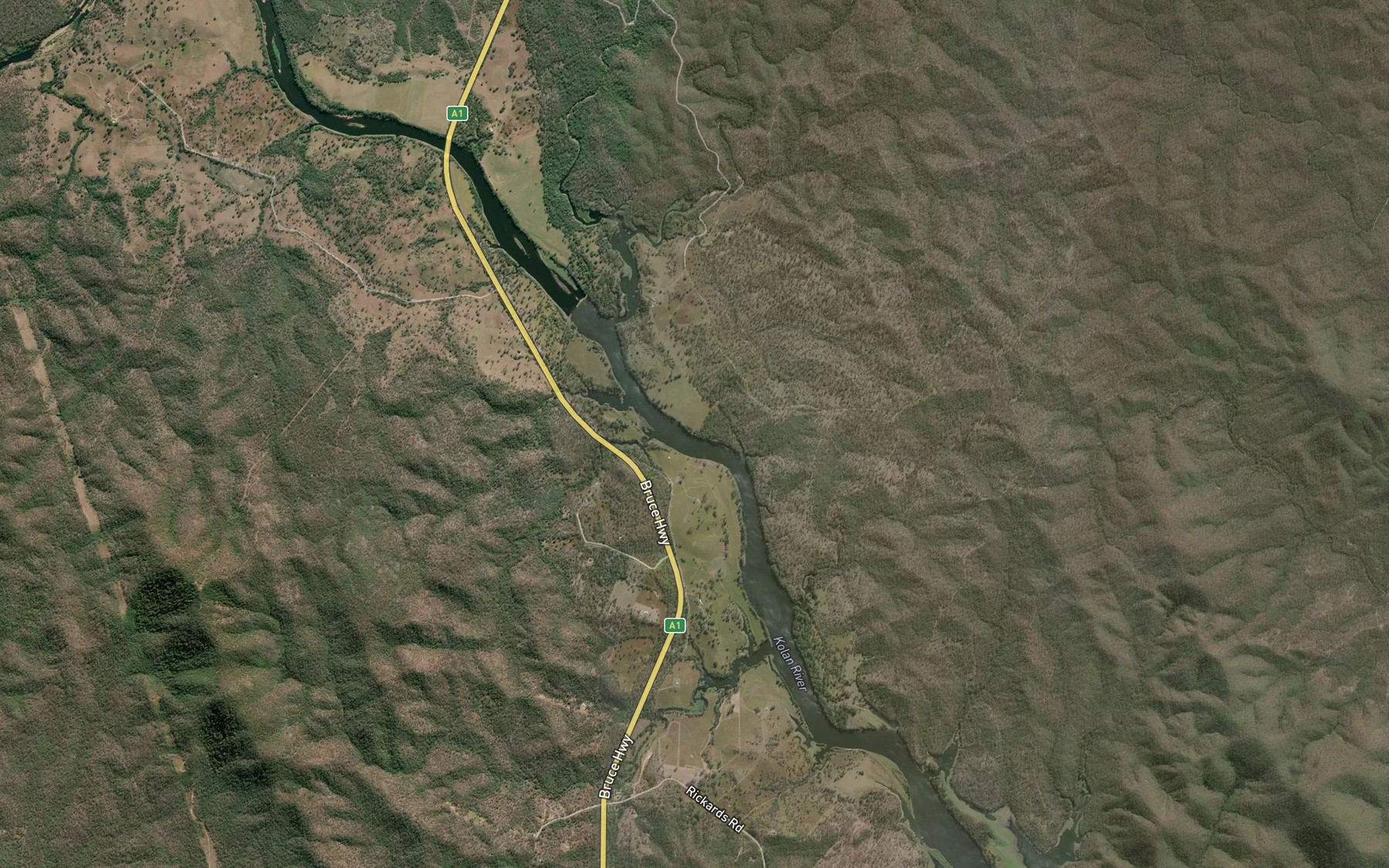 Satellite map of the Toweran Creek