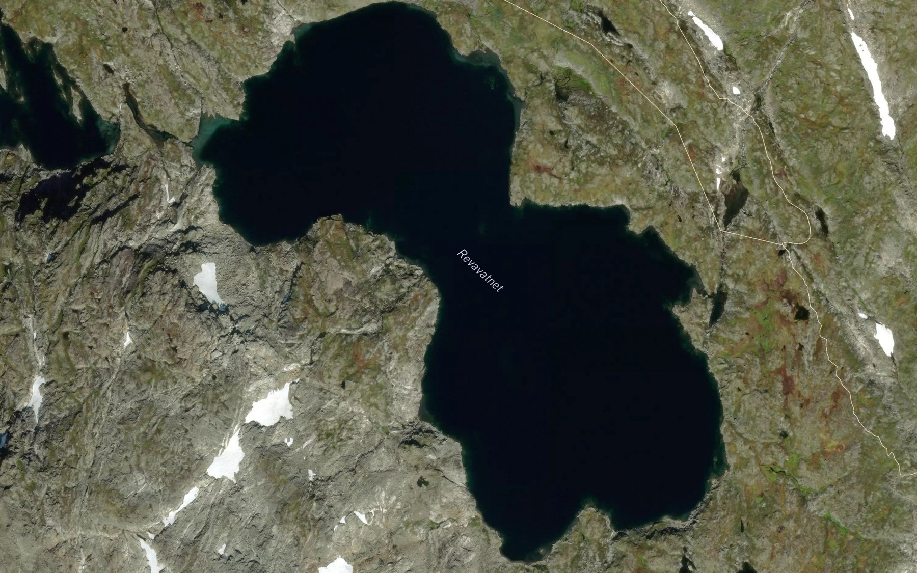 Satellite map of the Revavatnet