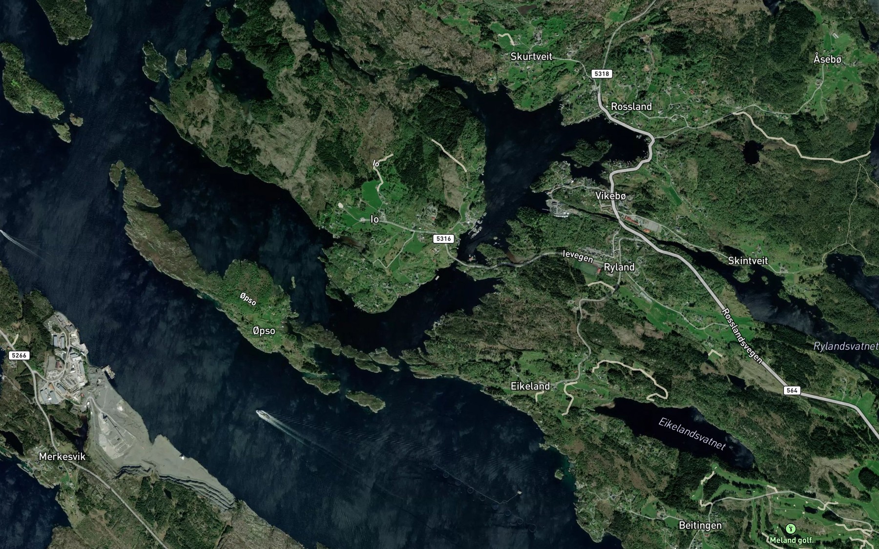 Satellite map of the Eikeviki