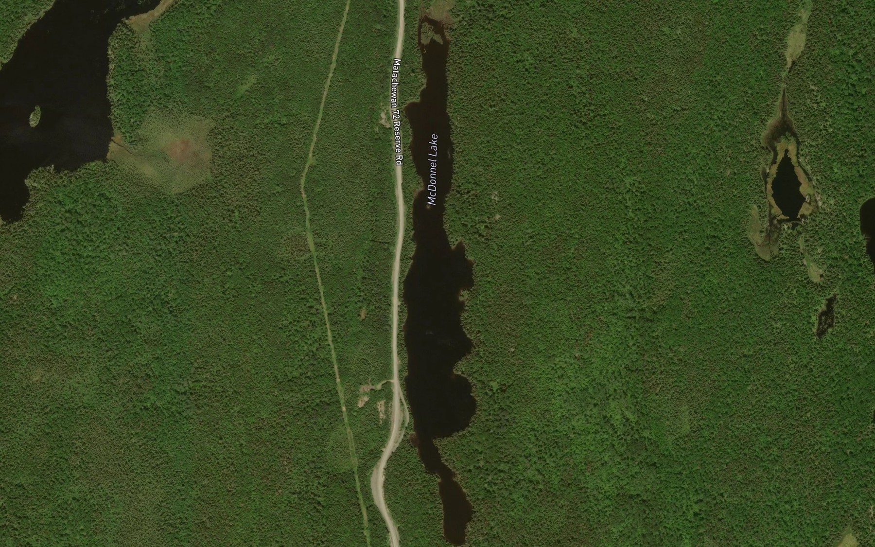 Satellite map of the McDonnel Lake