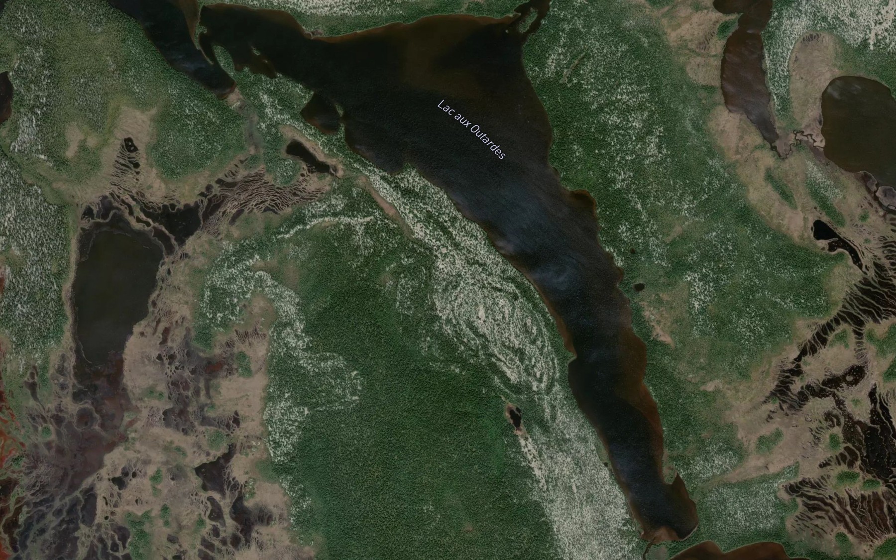 Satellite map of the Lac aux Outardes