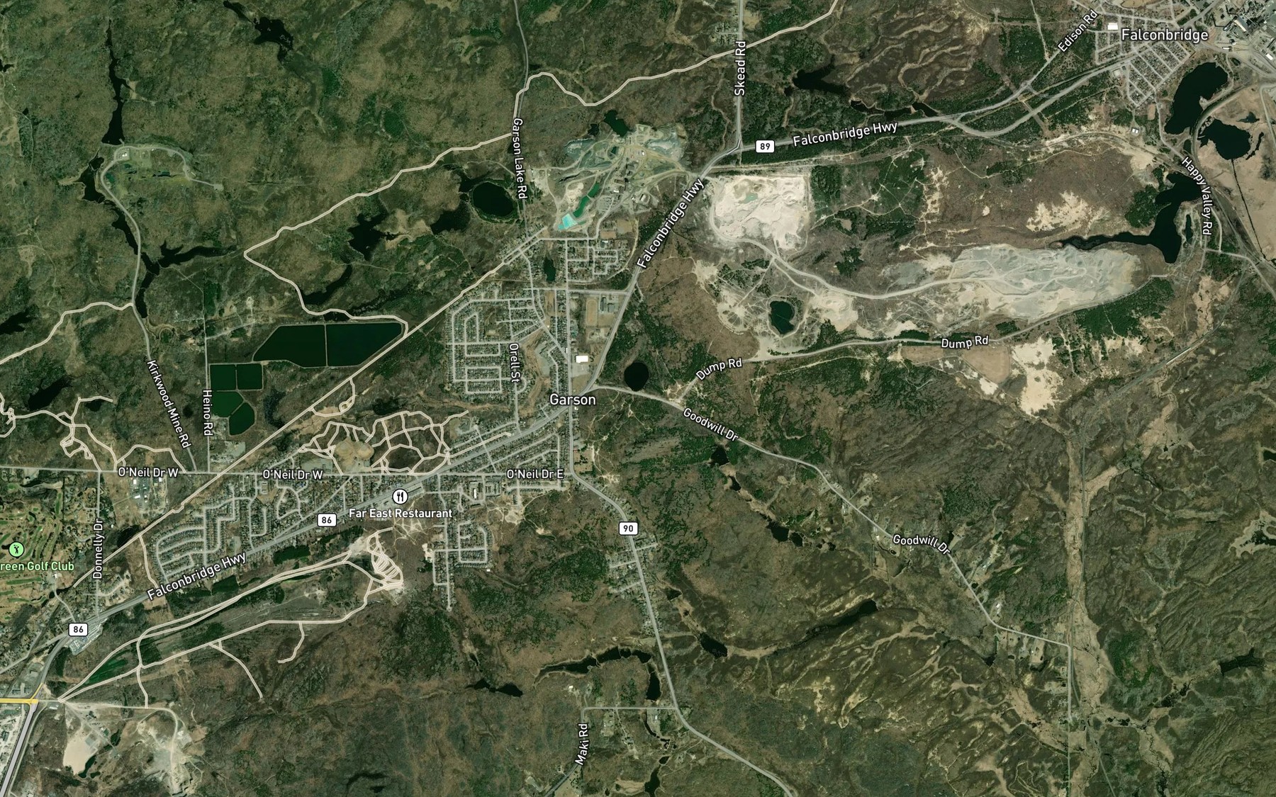 Satellite map of the Headquarters Lake