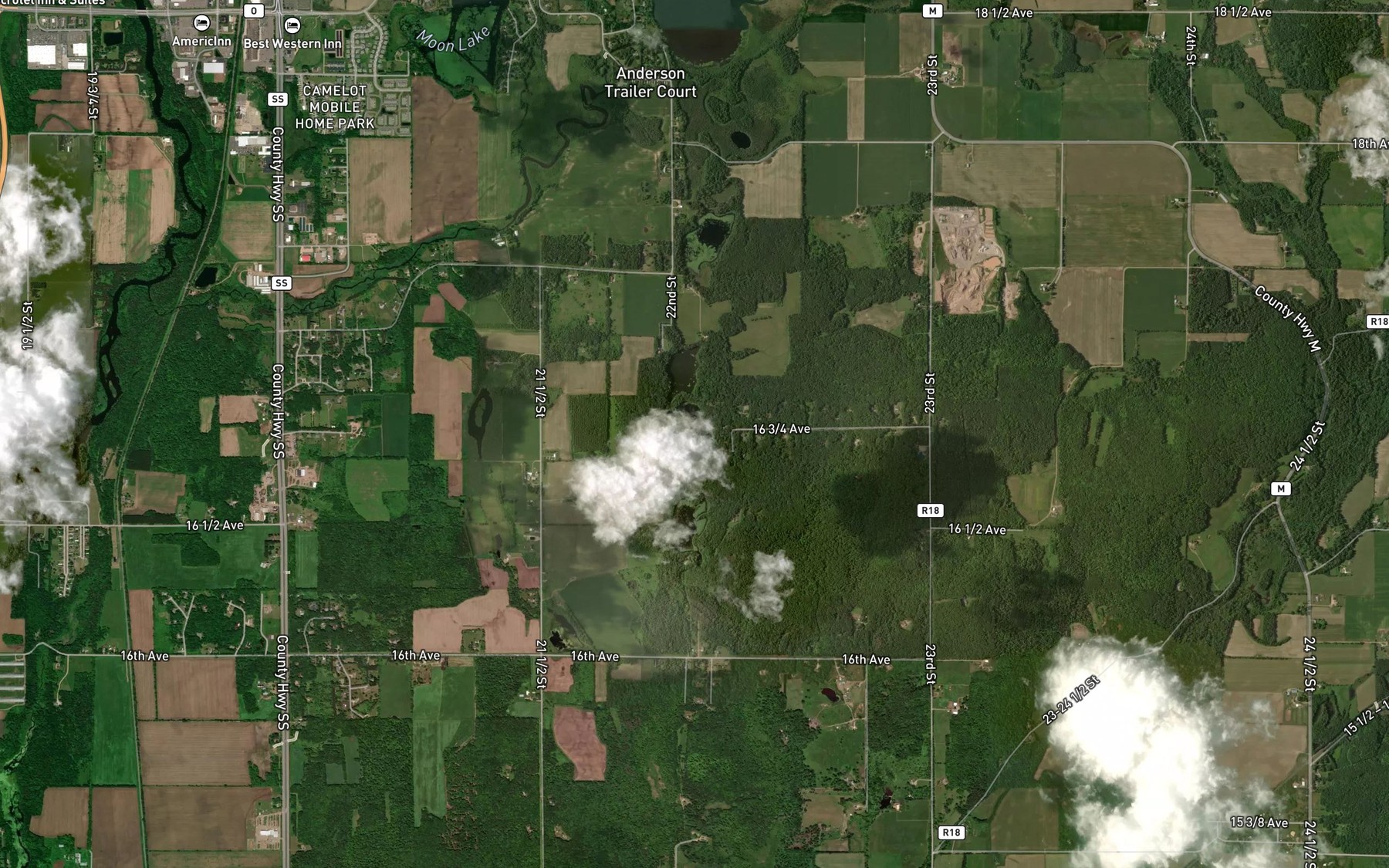 Satellite map of the Dietz Lakes