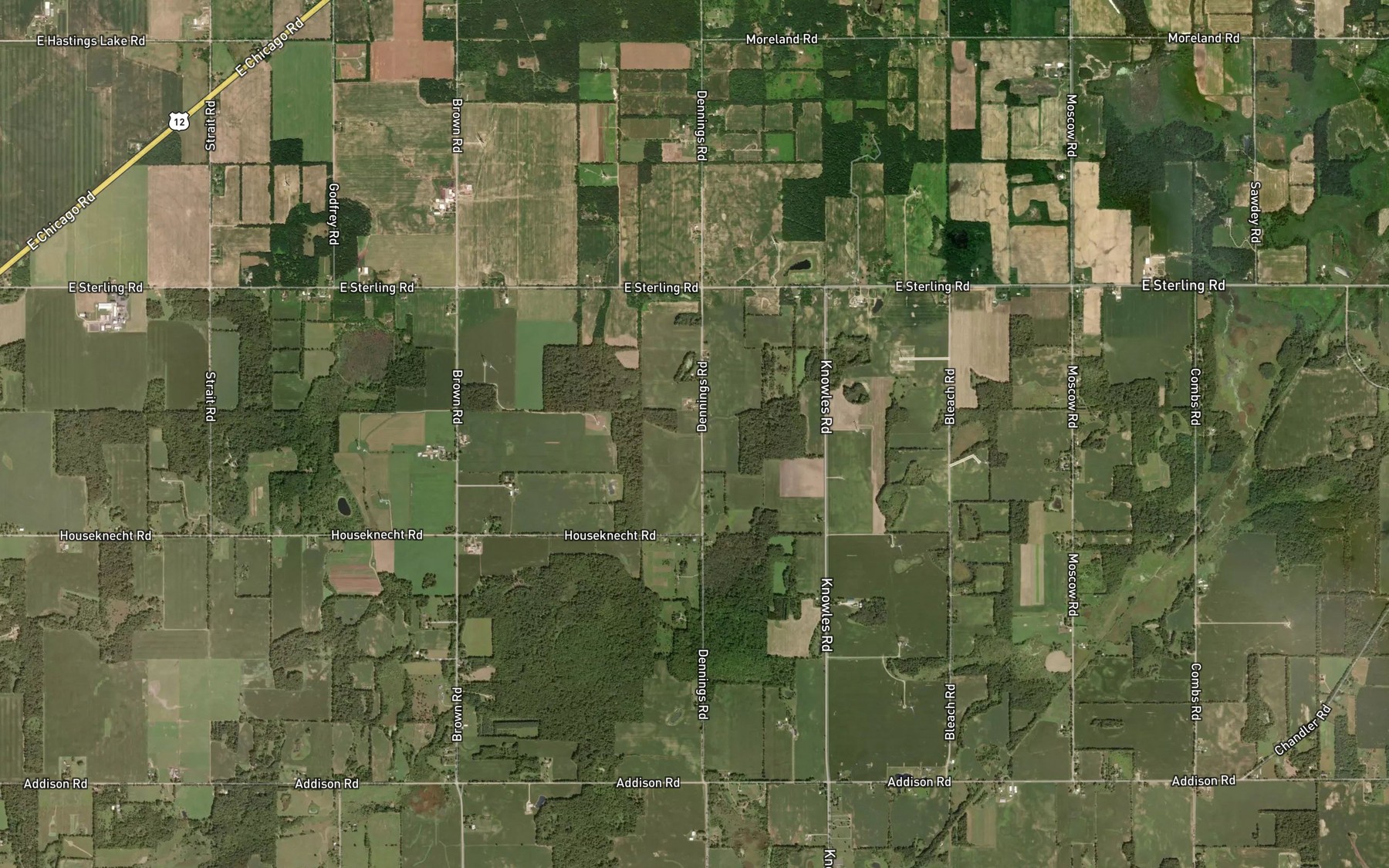 Satellite map of the Bansill Drain