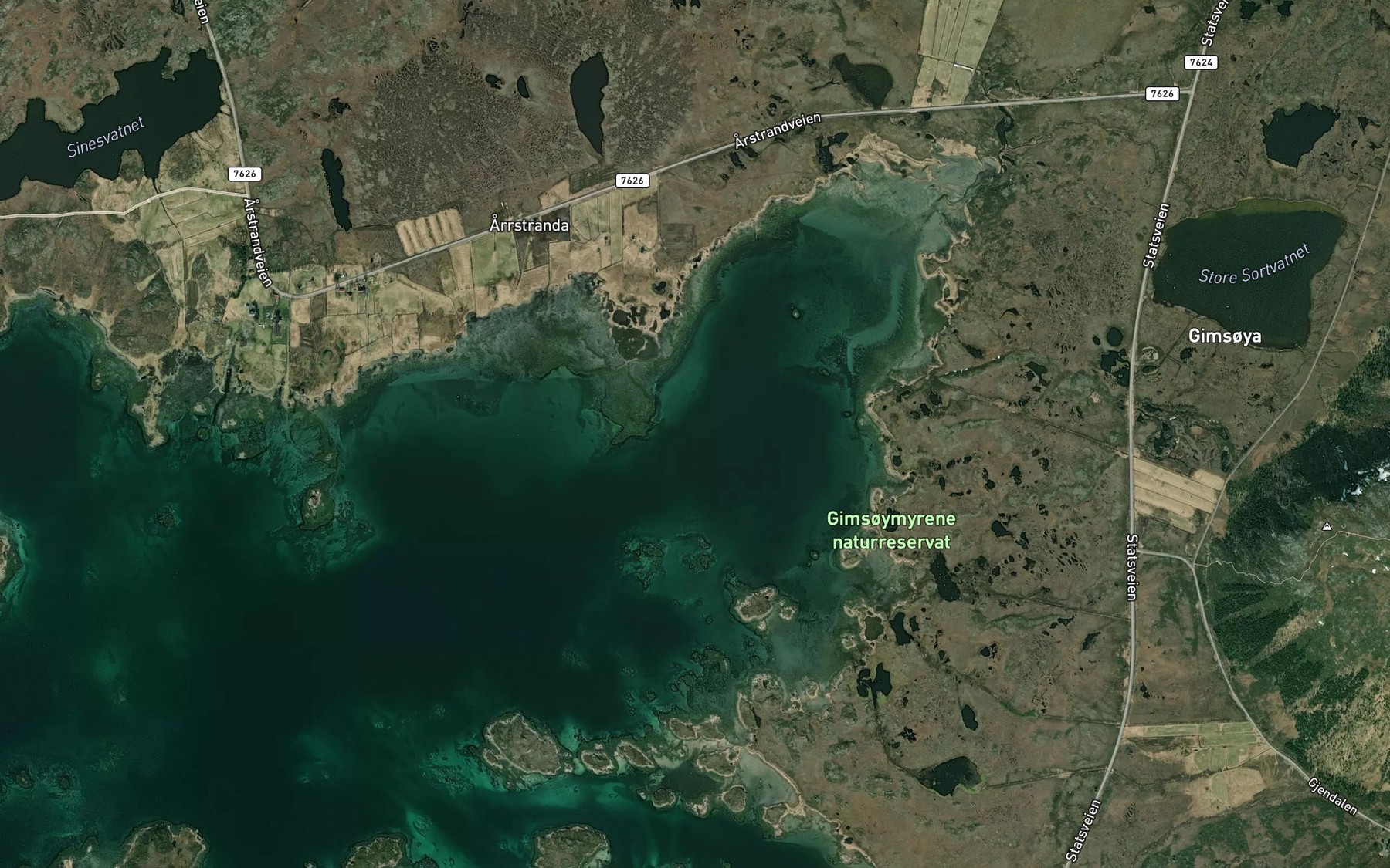 Satellite map of the Arvagan