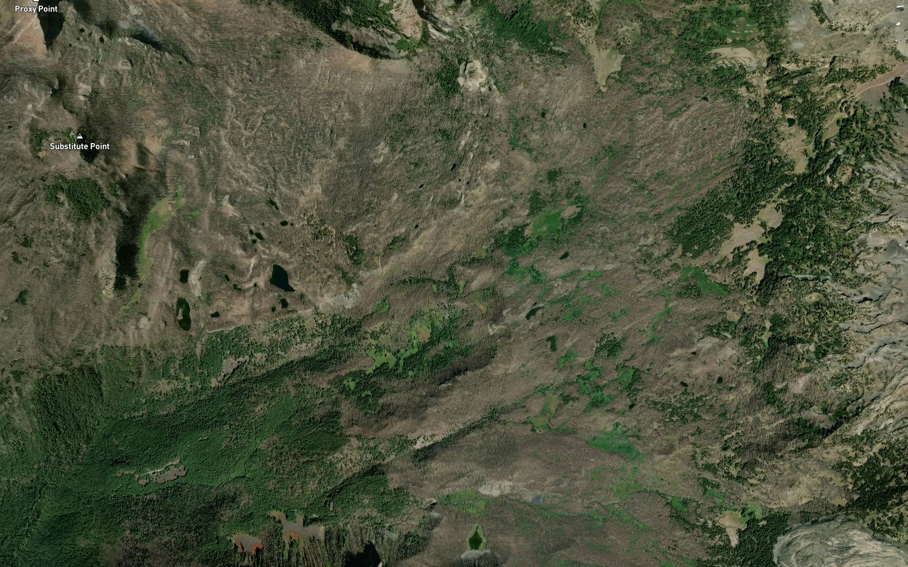 Satellite map of the Hinton Creek
