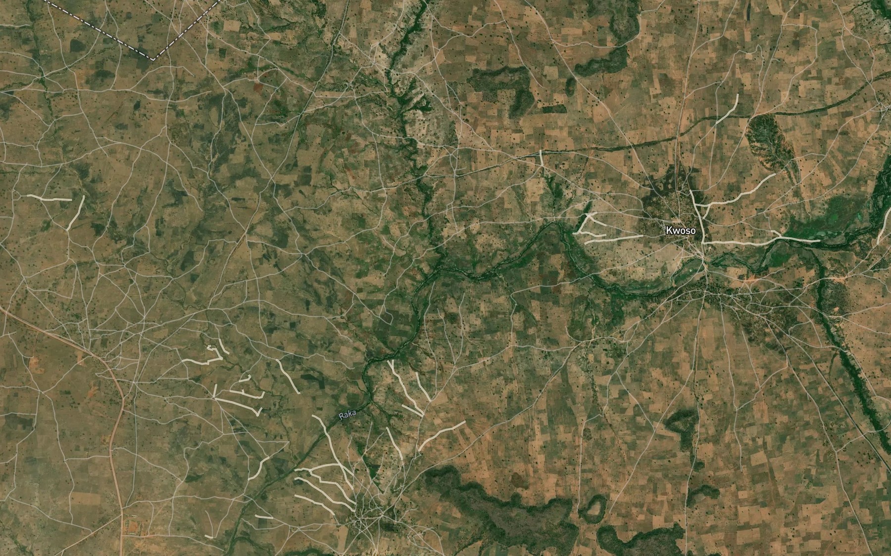 Satellite map of the River Raka