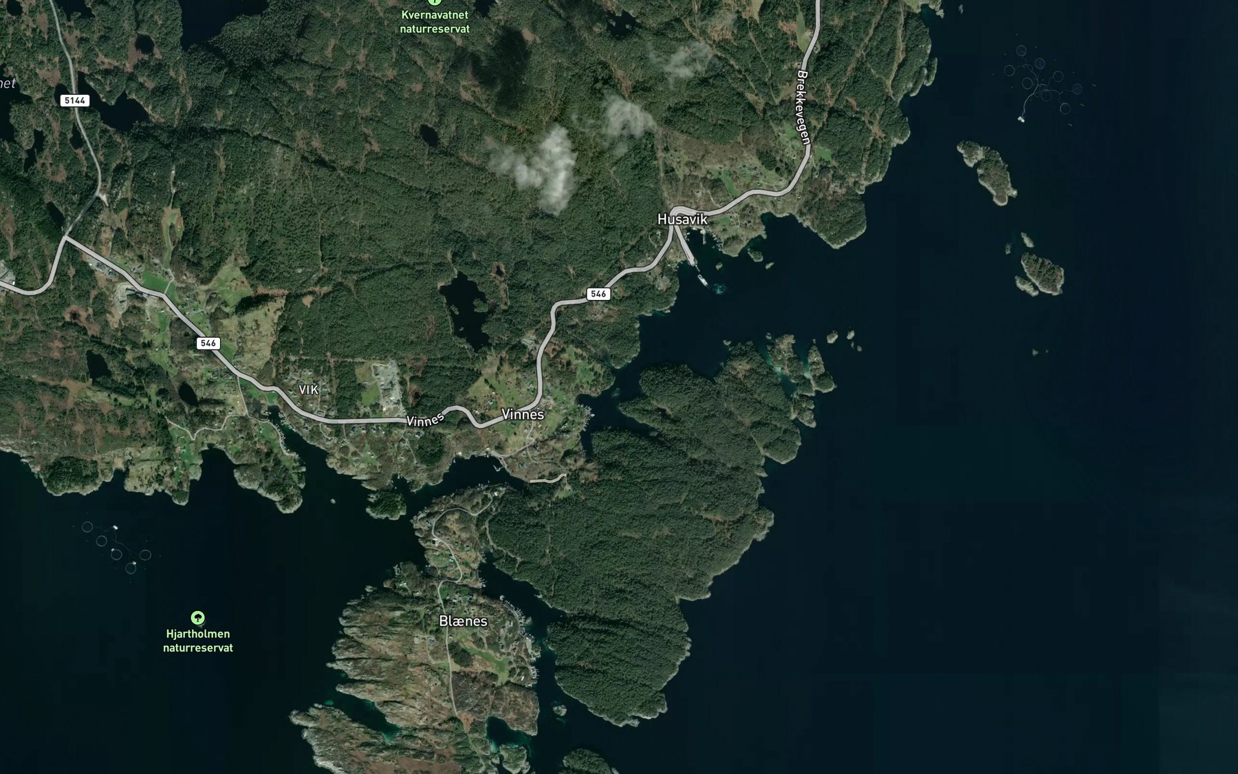 Satellite map of the Austre Vinnesvagen