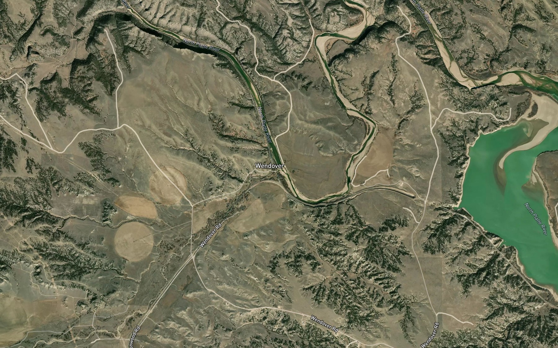 Satellite map of the Cottonwood Creek