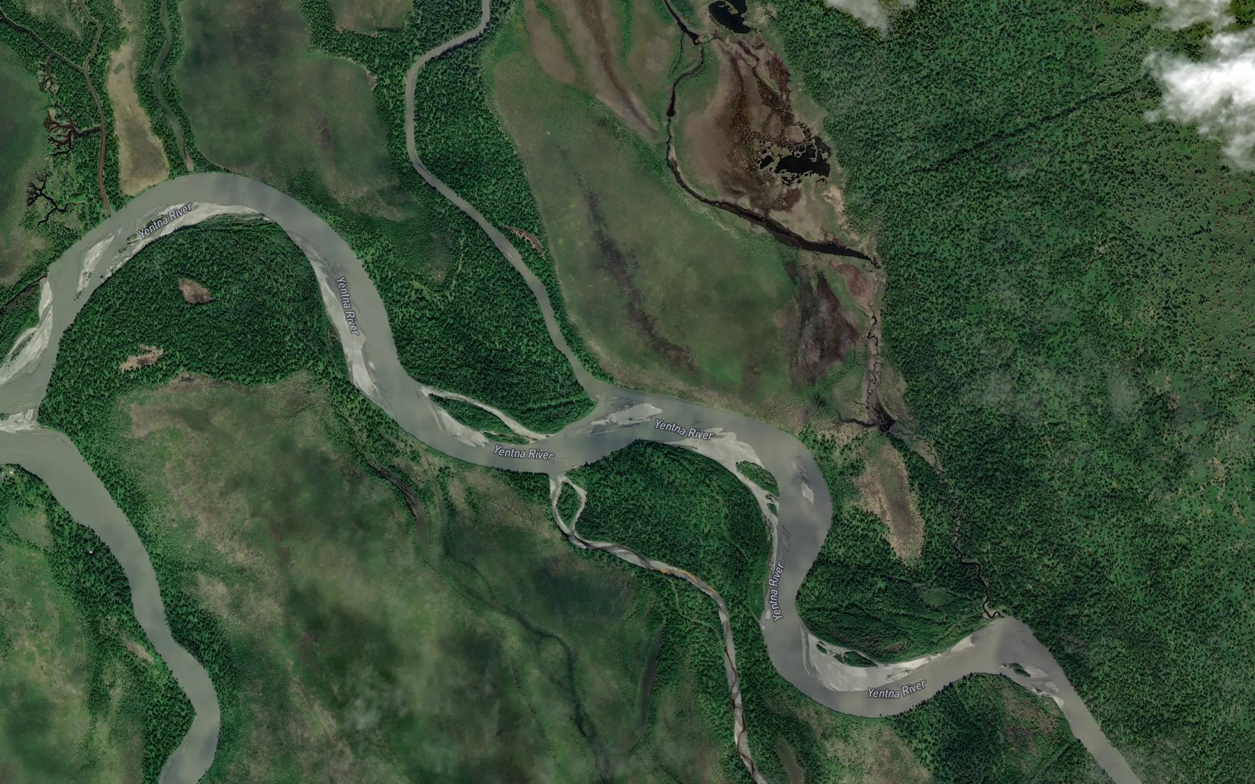 Satellite map of the Donkey Creek Slough