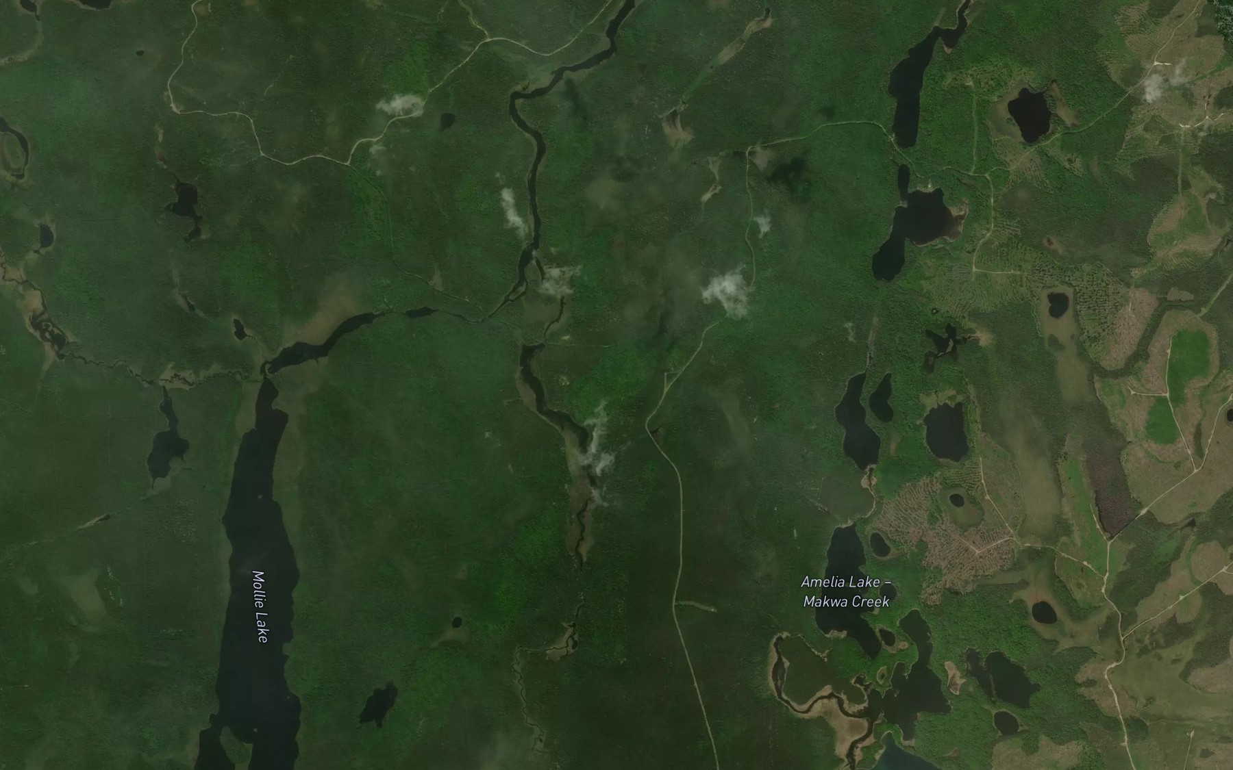 Satellite map of the Little Mollie Creek