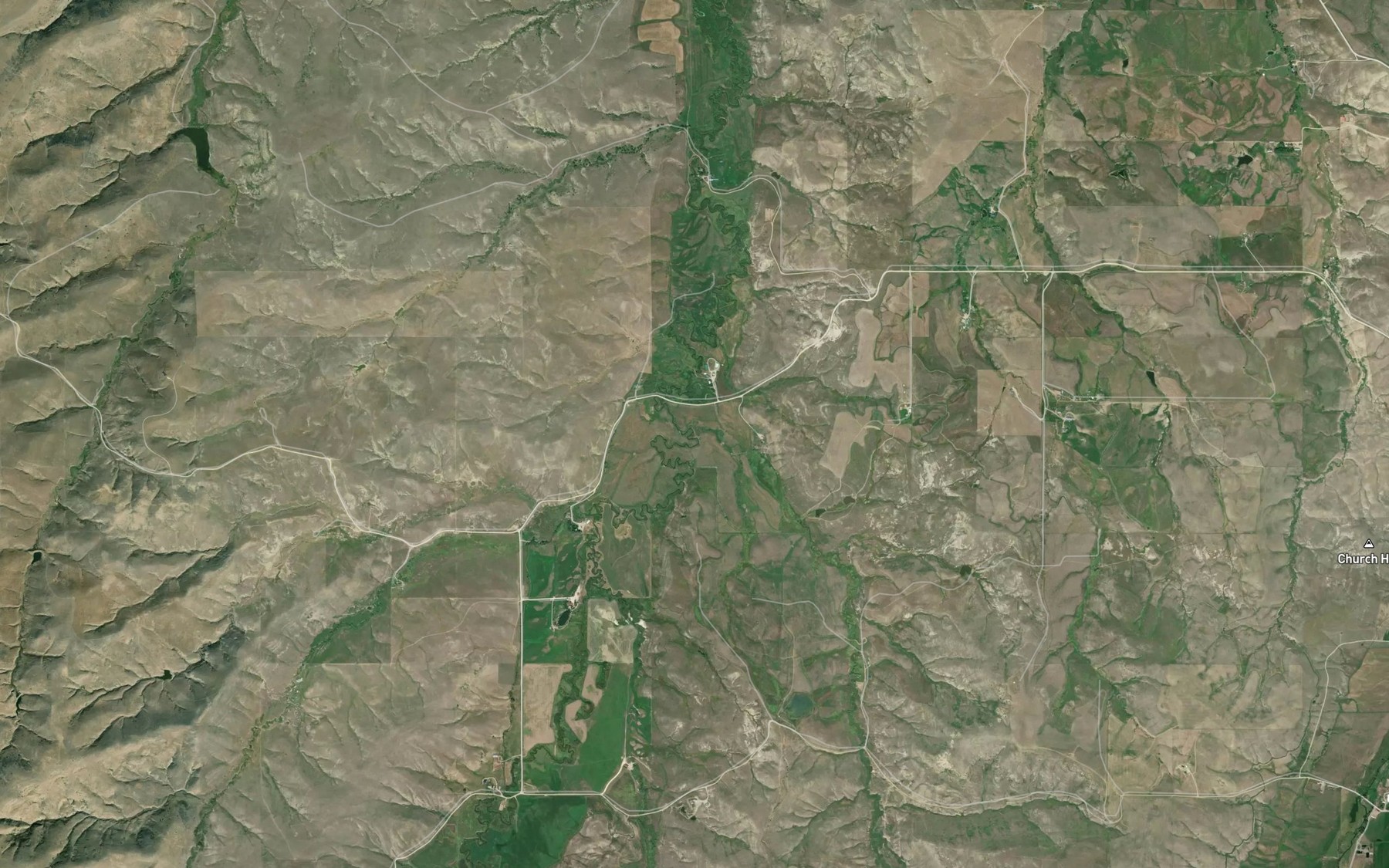 Satellite map of the Long Coulee