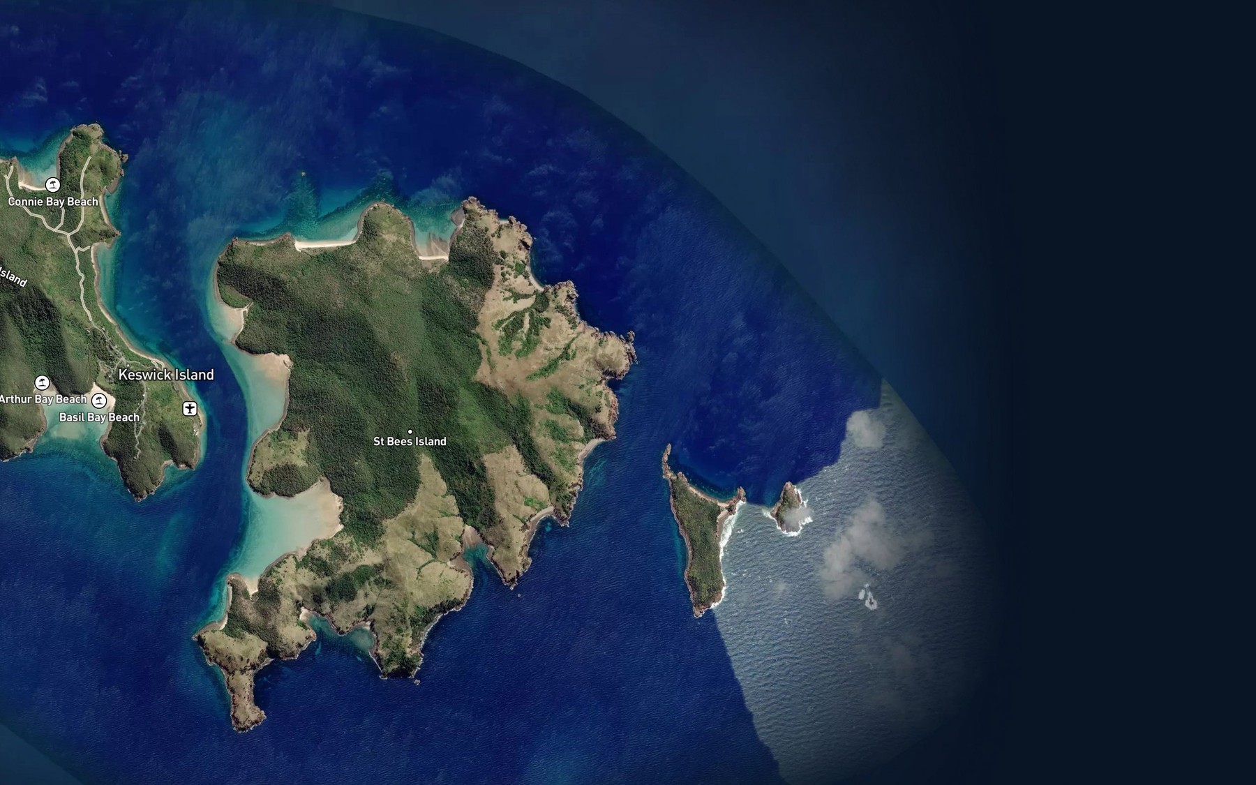 Satellite map of the Goat Bay