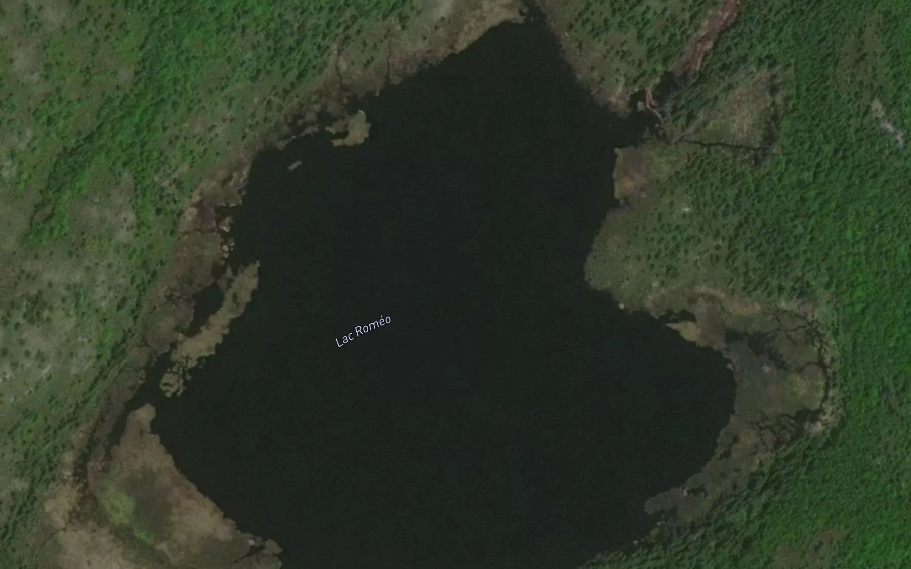 Satellite map of the Lac Romeo