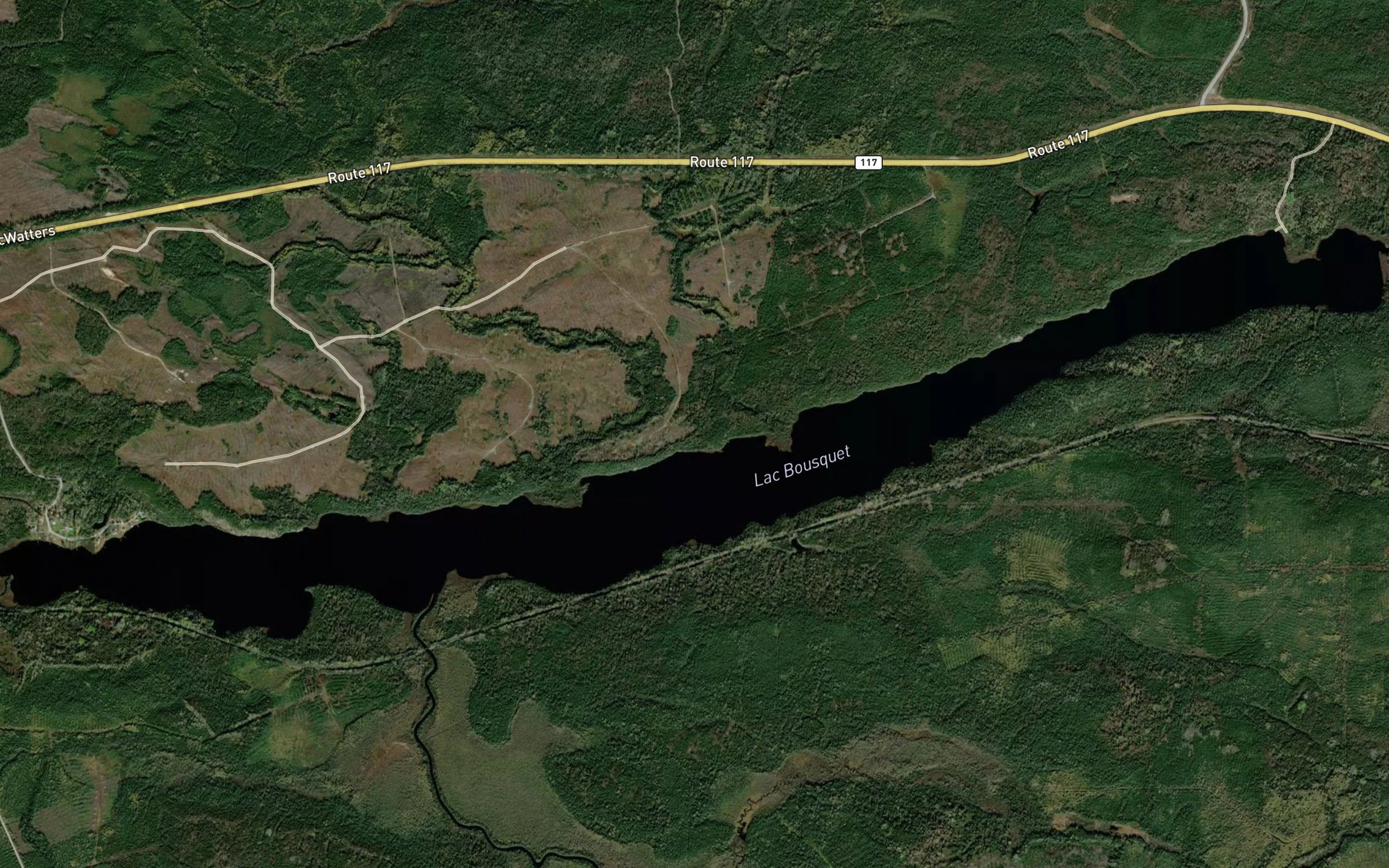 Satellite map of the Lac Bousquet