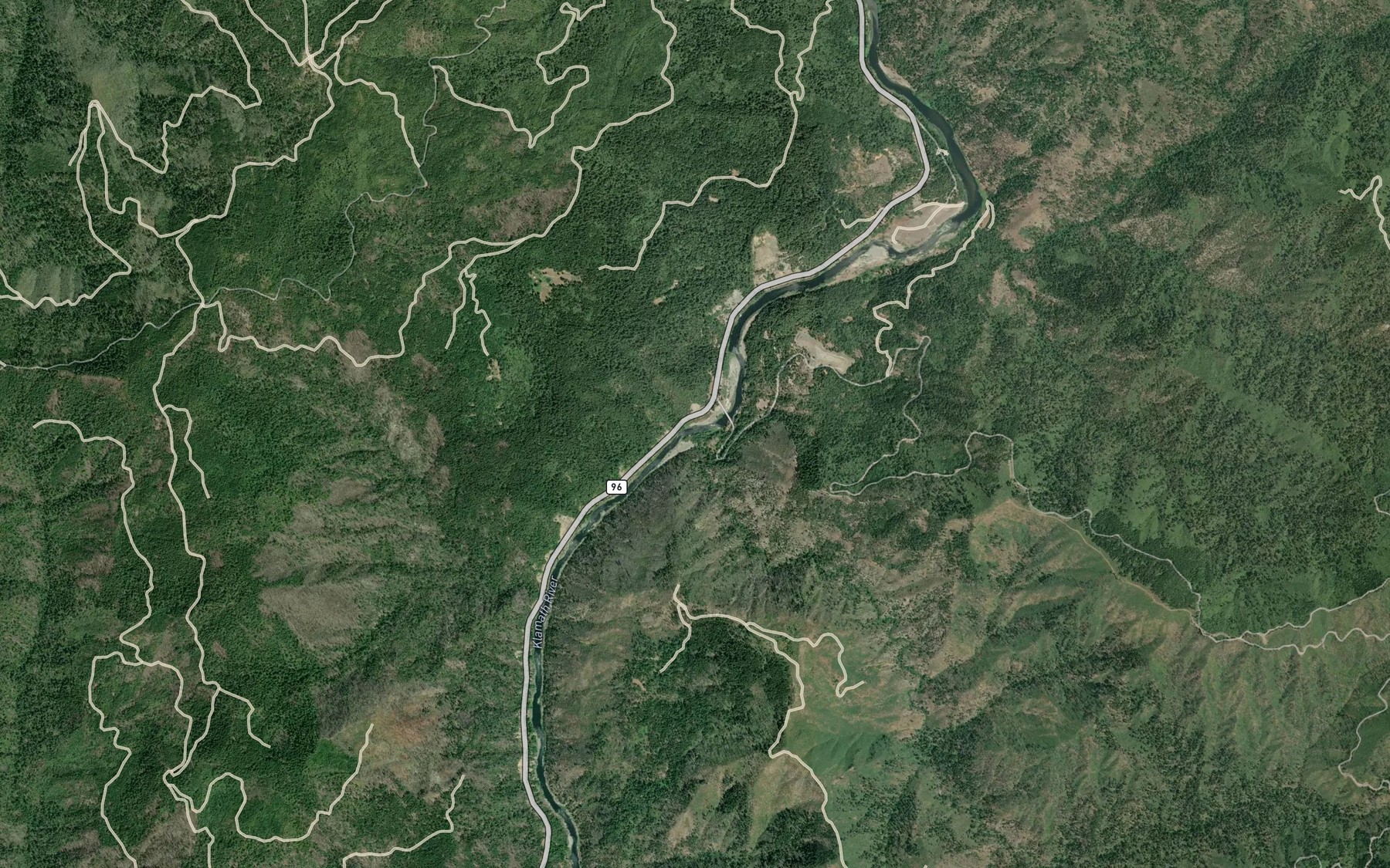 Satellite map of the Independence Creek
