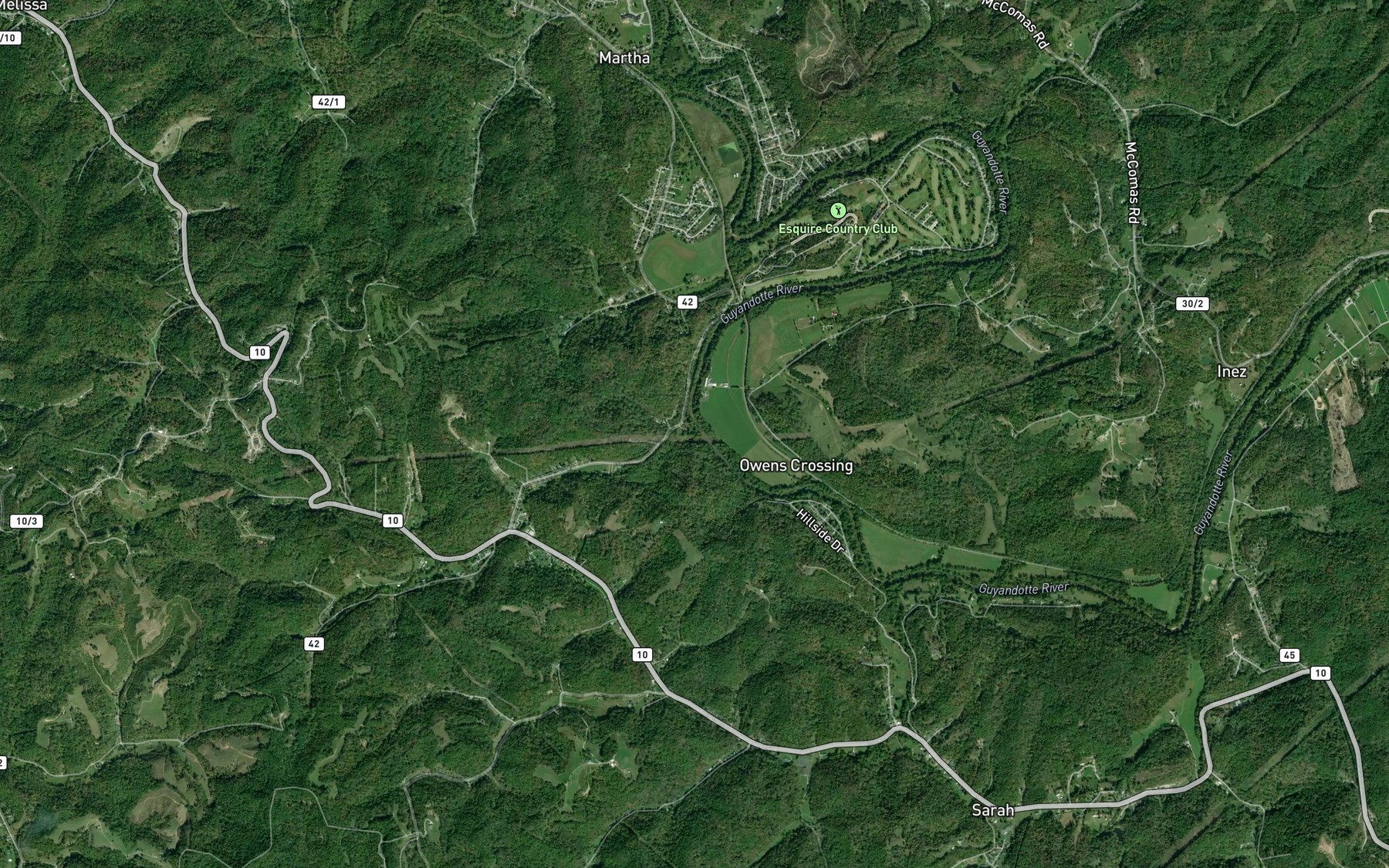 Satellite map of the Heath Creek