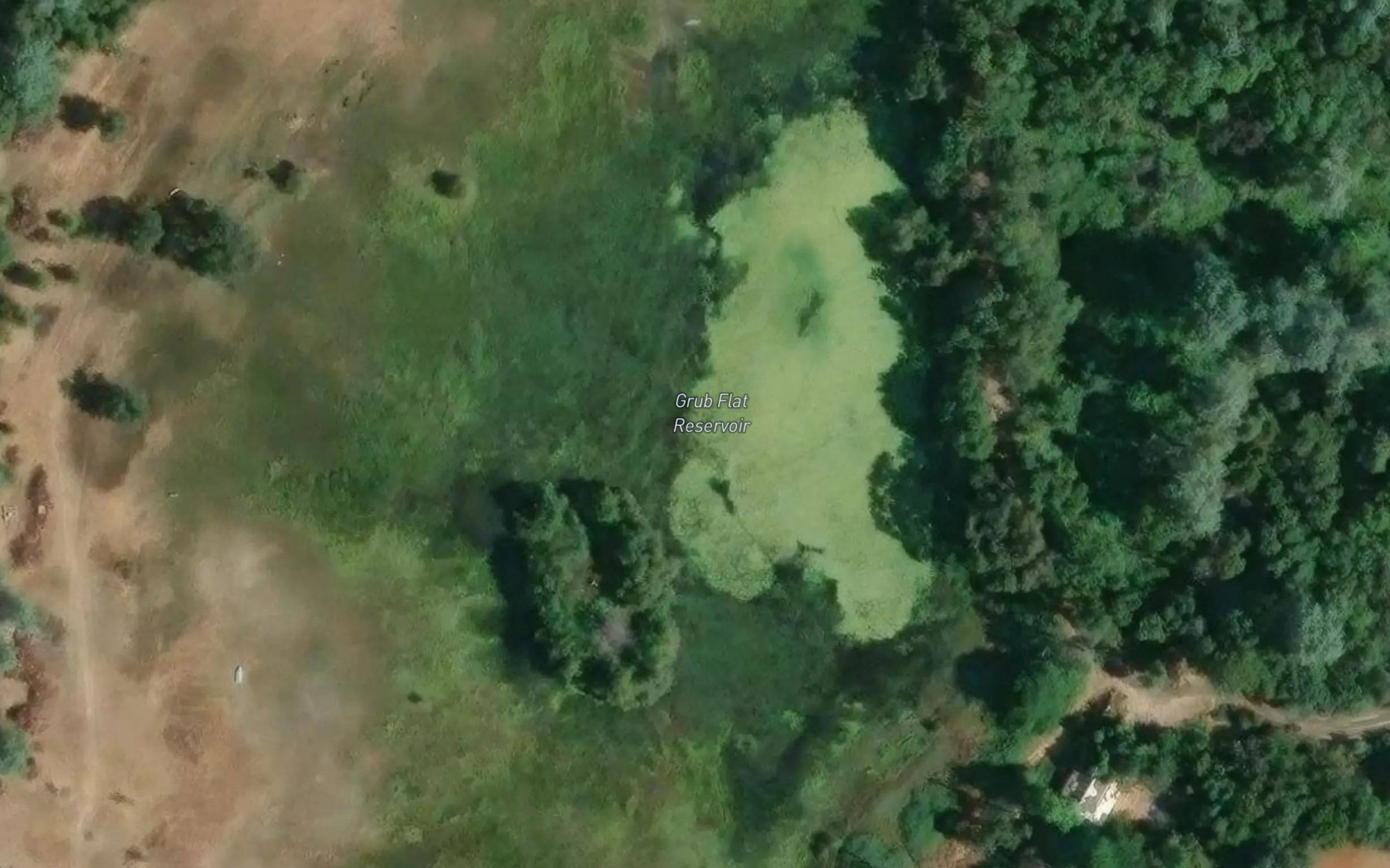 Satellite map of the Grub Flat Reservoir